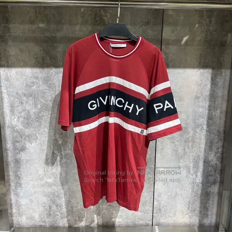 Givenchy Givenchy Black and Red Embroidered Logo Short Sleeve Size US M / EU 48-50 / 2 - 1 Thumbnail