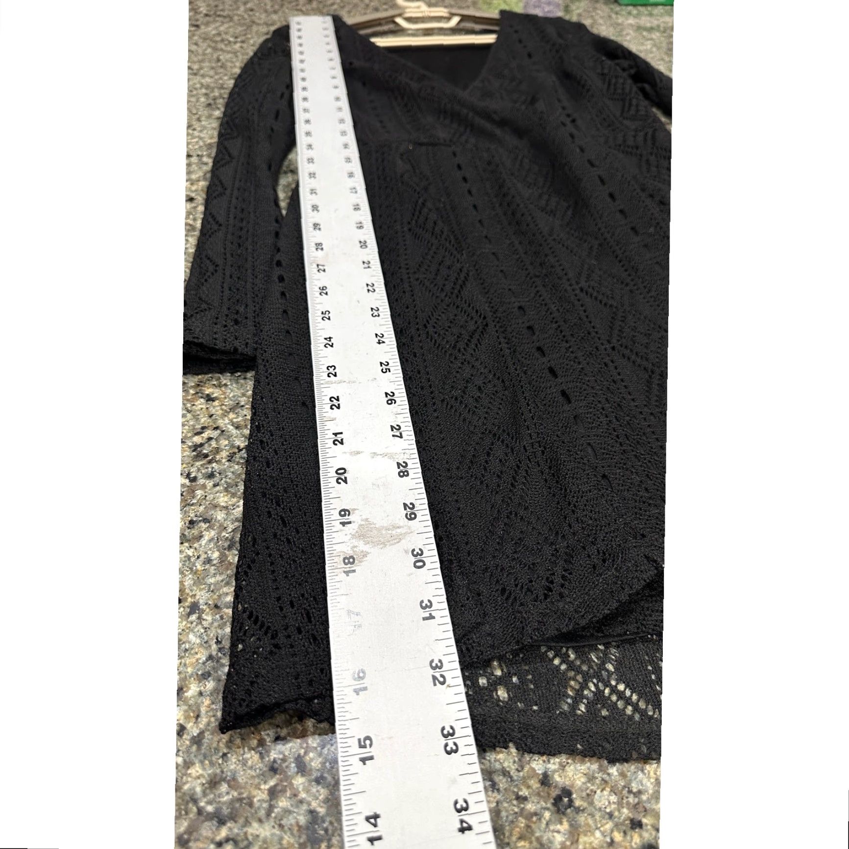 Vintage VINTAGE Xhilaration Dress M Black Crochet Long Sleeve V Neck Whimsigoth Coquette Fairy Dress Size M / US 6-8 / IT 42-44 - 5 Thumbnail