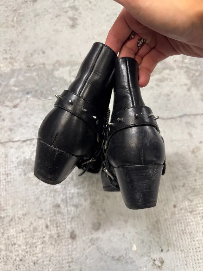 Saint Laurent Paris Saint Laurent Cowboy Ankle Leather Black Boots Size US 6 / IT 36 - 4 Thumbnail