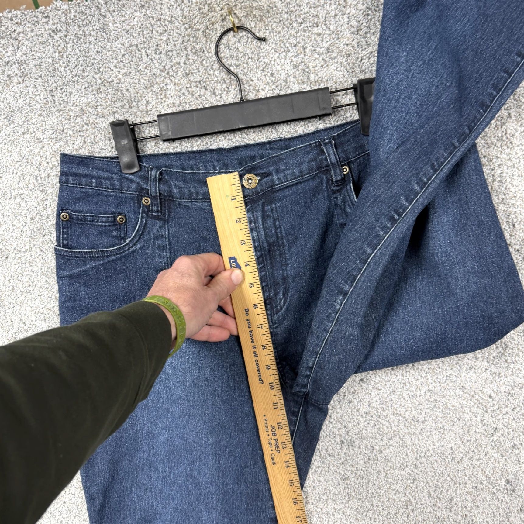 Denime DG2 by Diane Gilman Jeans Women 12 Bootcut Denim Dark Wash High Rise Stretch 5-Pocket Blue 34x30.5 Size 34" / US 12 / IT 48 - 5 Thumbnail