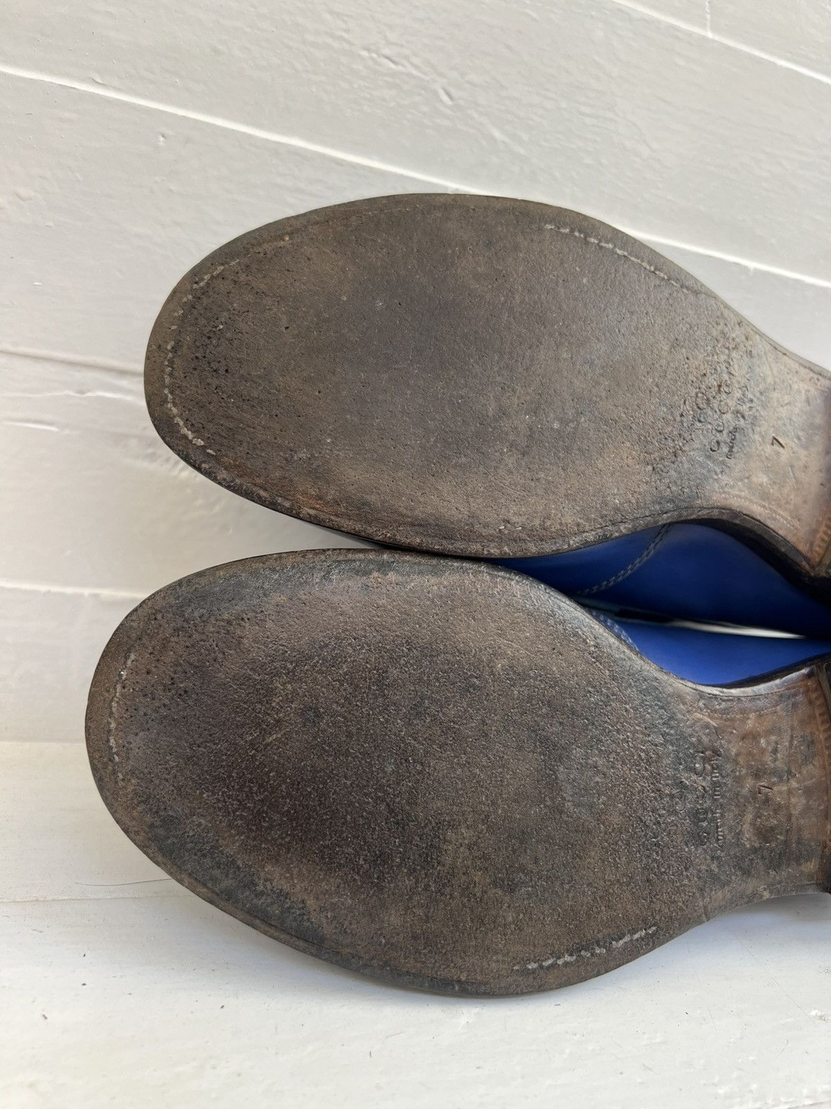 Gucci Gucci Men’s Blue Leather Goodyear Welt Penny Loafers Size US 8 / EU 41 - 18 Thumbnail