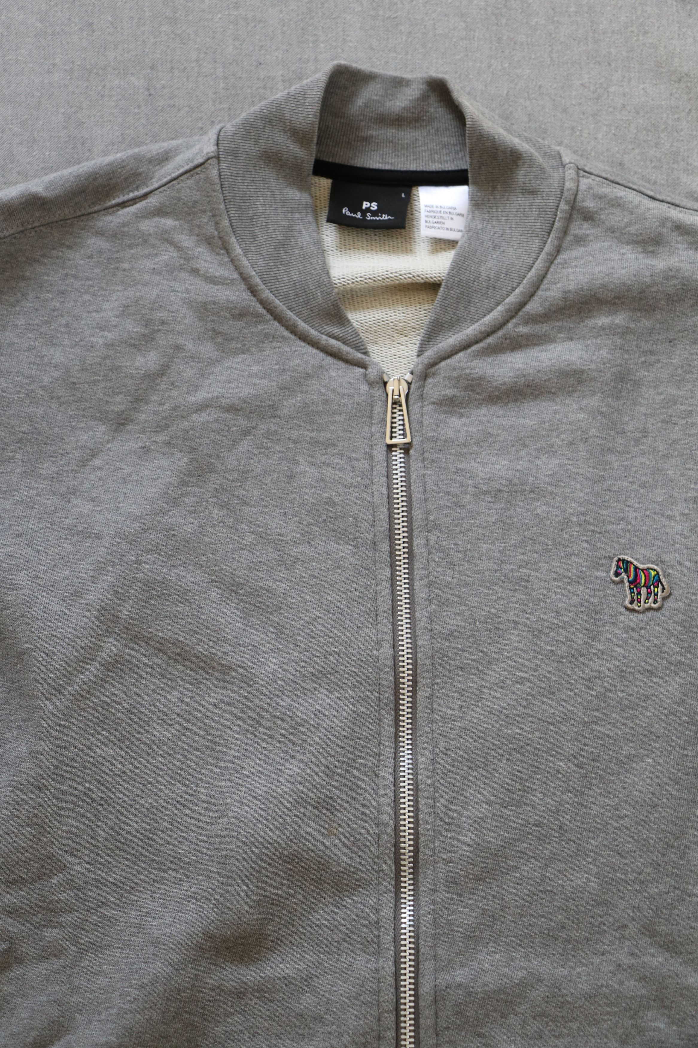Paul Smith Gray zip-up collared sweatshirt rainbow zebra logo Size US L / EU 52-54 / 3 - 2 Thumbnail