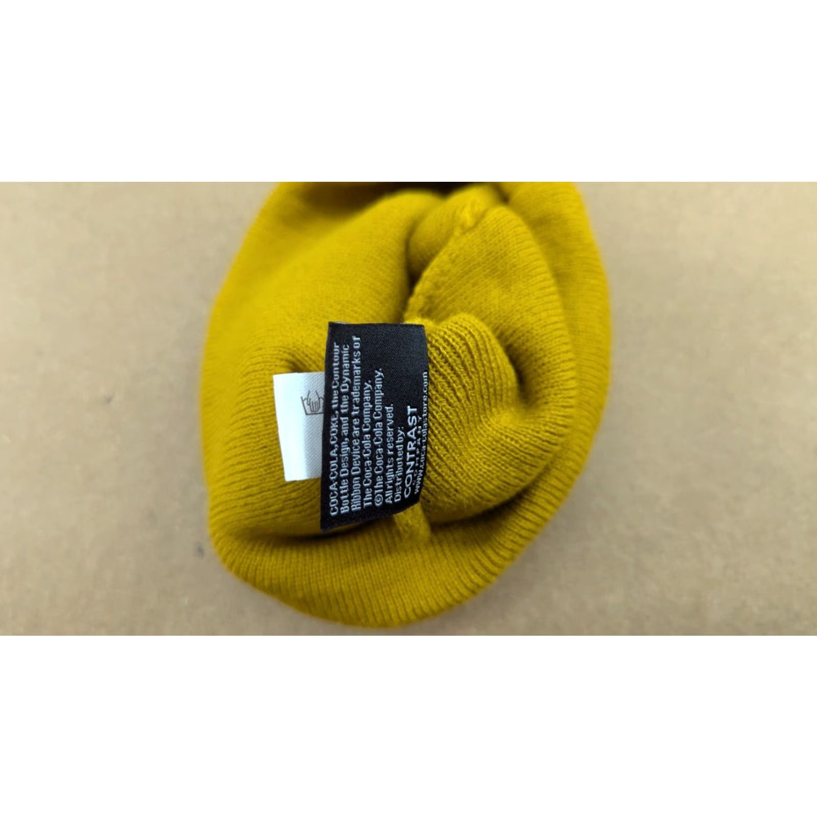 Vintage Coca-Cola Yellow Beanie Hat One Size Stretch Unisex Adults Acrylic Knit Size ONE SIZE - 3 Thumbnail