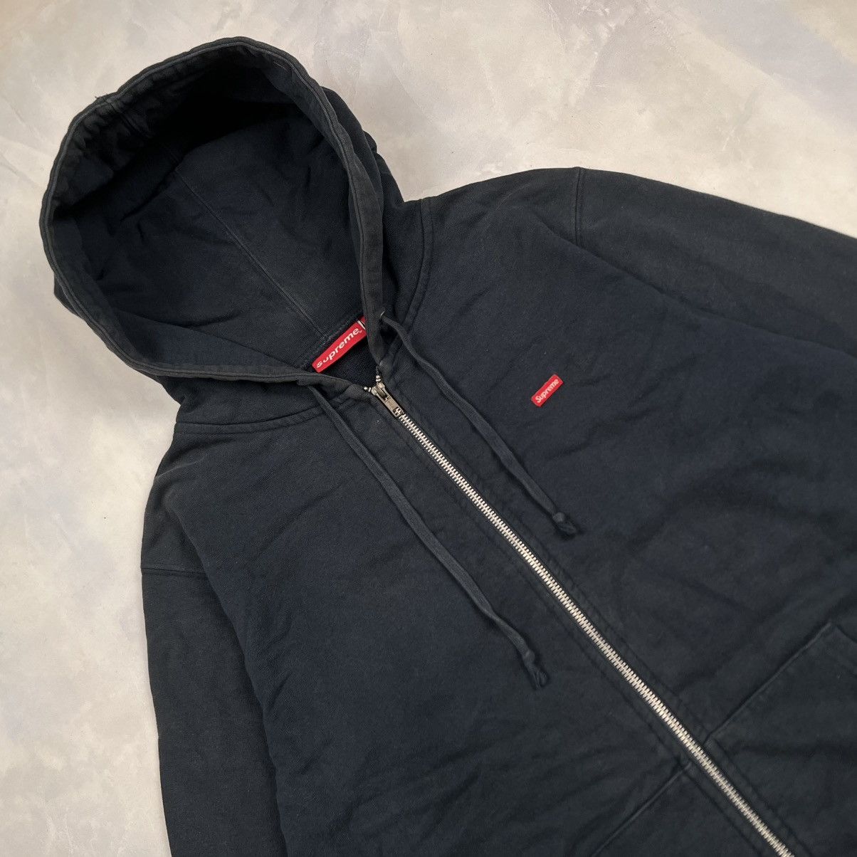 Supreme Supreme Small Logo Box Zipup Hoodie Navy Size US L / EU 52-54 / 3 - 2 Thumbnail