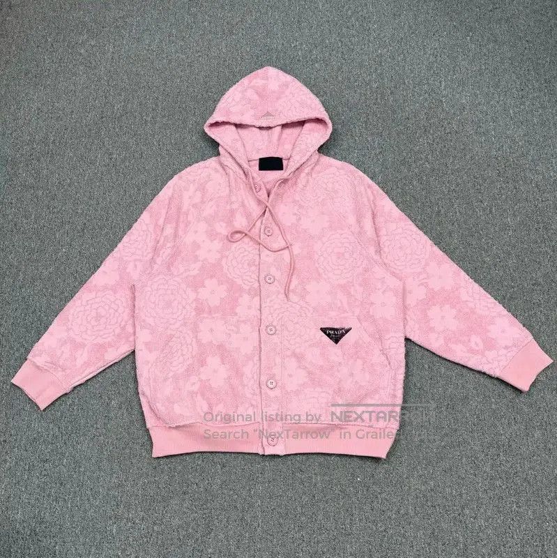 Prada Prada Pink Cotton Men's Hoodie. Size US M / EU 48-50 / 2 - 1 Thumbnail