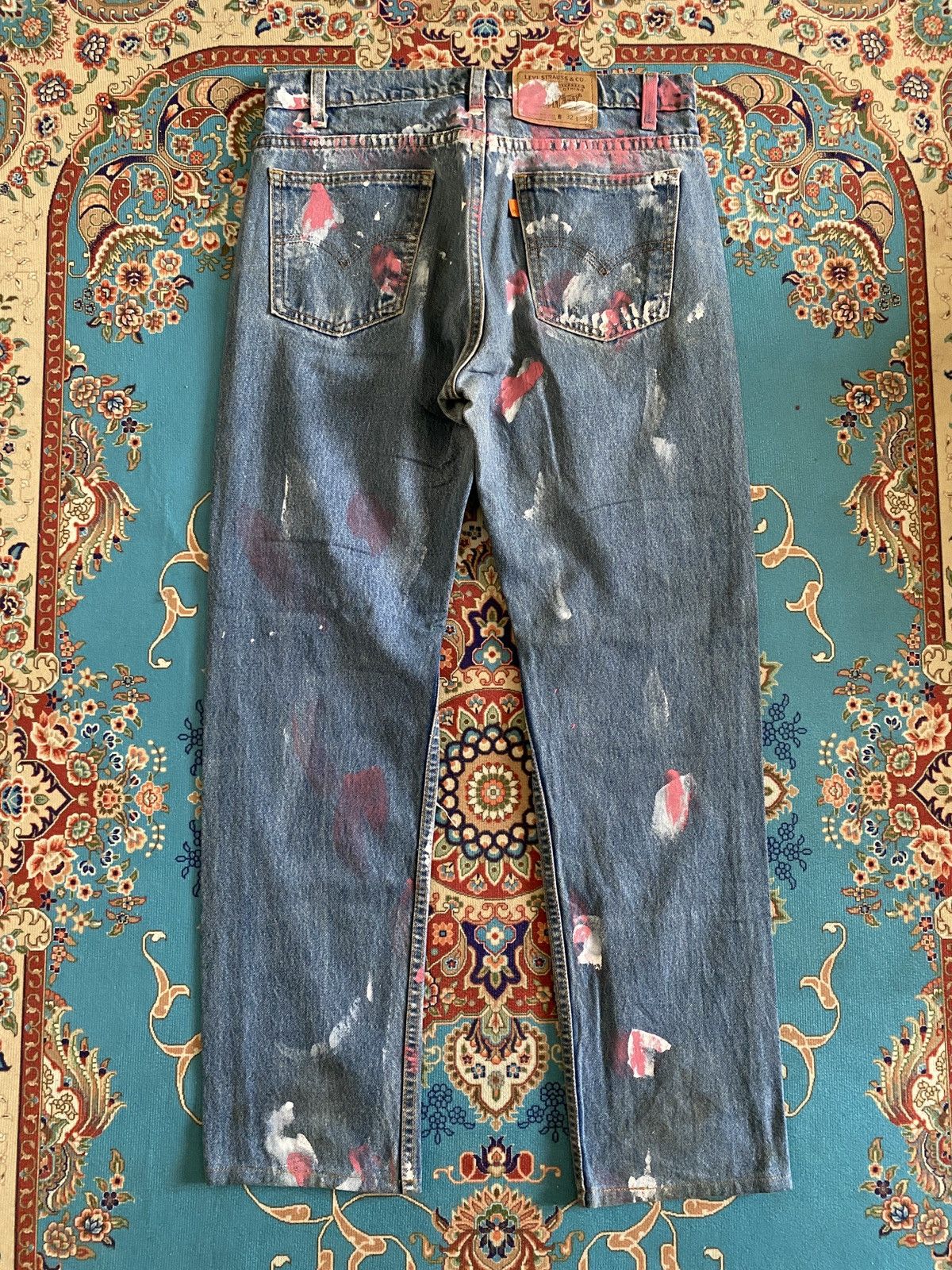 Levi's × Vintage Vintage 90s Levi’s 505 Distressed Splatter Design Denim Size US 31 - 3 Thumbnail