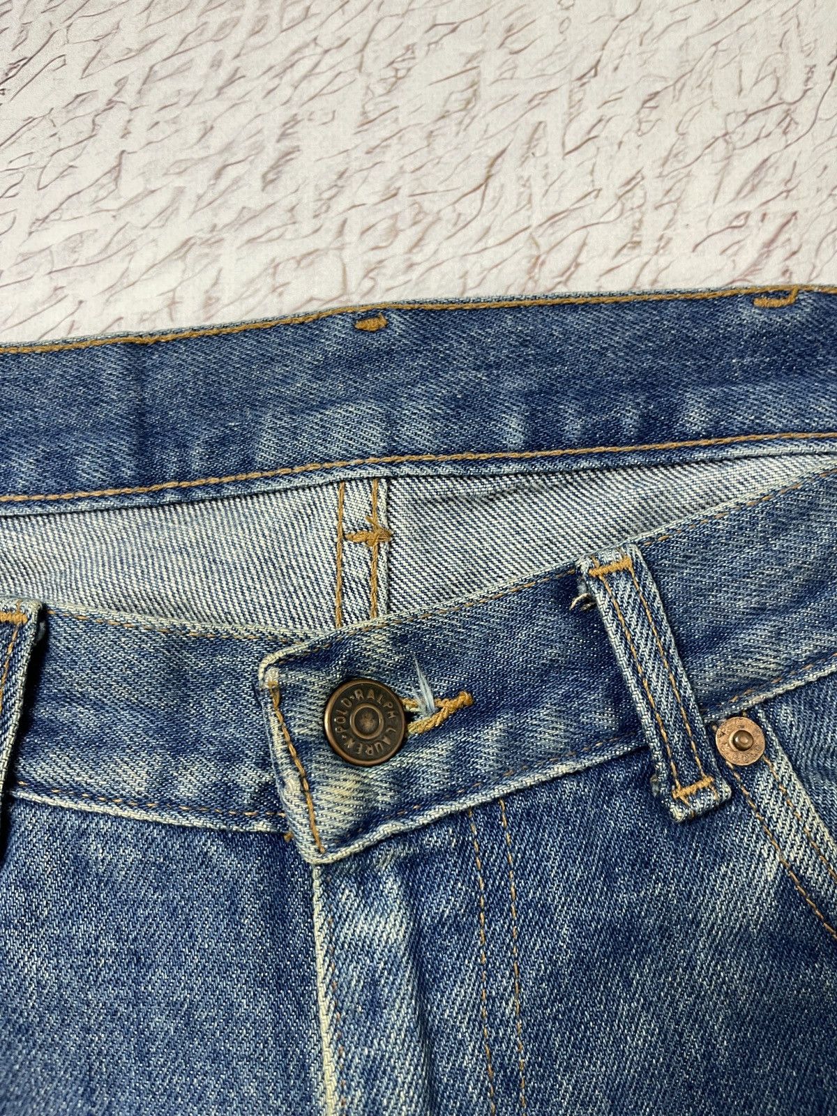Polo Ralph Lauren Polo Ralph Lauren vintage made in USA faded denim jeans Size US 35 - 9 Thumbnail