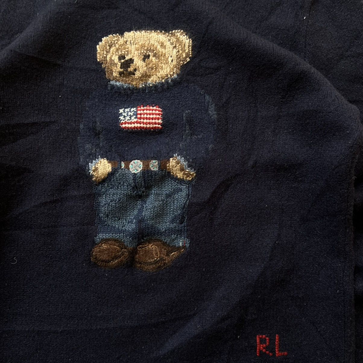 Polo Ralph Lauren 💥RARE💥 Vintage Polo Ralph Lauren Bear Hand Knit Sweater Size US M / EU 48-50 / 2 - 4 Thumbnail