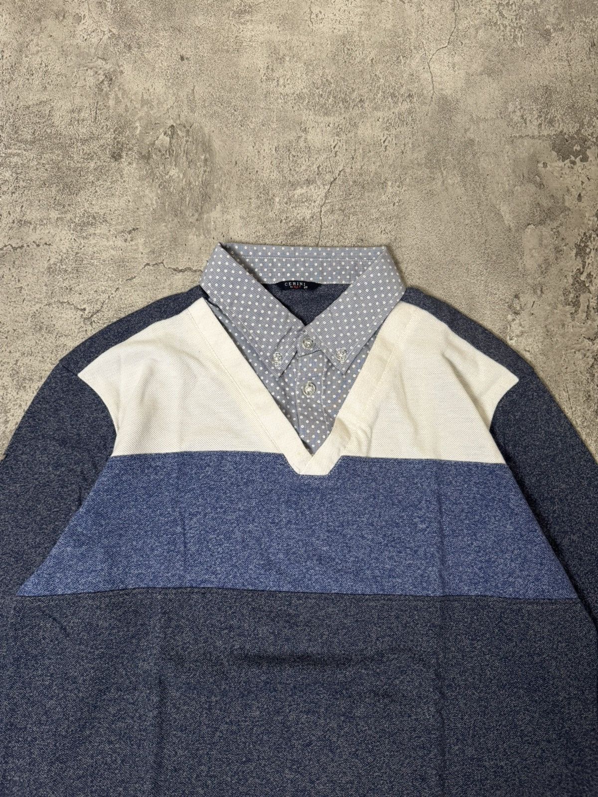 Japanese Brand CERINI BY PAT DOUBLE LAYER STRIPED LONGSLEEVE Size US M / EU 48-50 / 2 - 2 Thumbnail