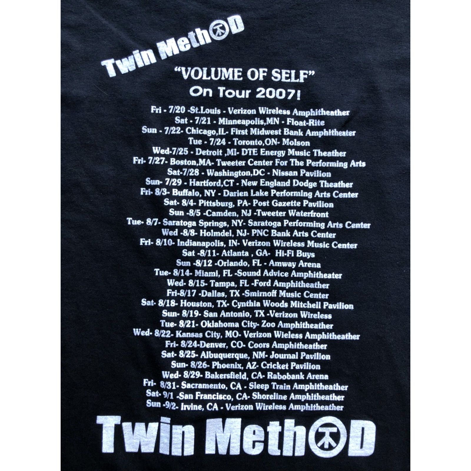 Gildan Gildan T-Shirt Twin Method Logo Band USA Tour 2007 Black Cotton Regular M Men Shirt Size US M / EU 48-50 / 2 - 4 Thumbnail