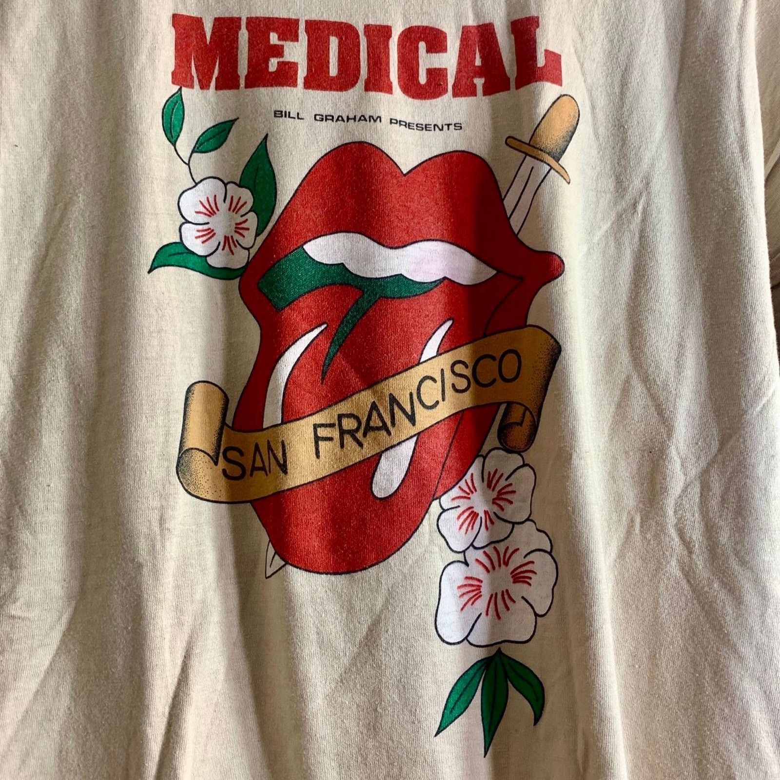 Hanes vintage 1981 ROLLING STONES Medical Staff San Fran tee shirt Size US M / EU 48-50 / 2 - 1 Thumbnail