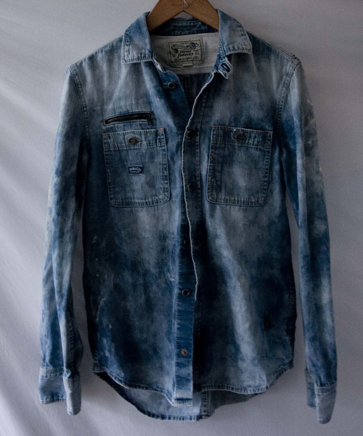 Diesel Diesel Shirt Denim Distressed Look Size S Blue Bleached Size US S / EU 44-46 / 1 - 2 Thumbnail