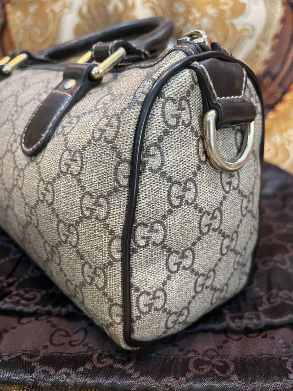 Gucci Authentic Gucci Beige Ebony Heart Tattoo GG Supreme Small Size ONE SIZE - 6 Thumbnail