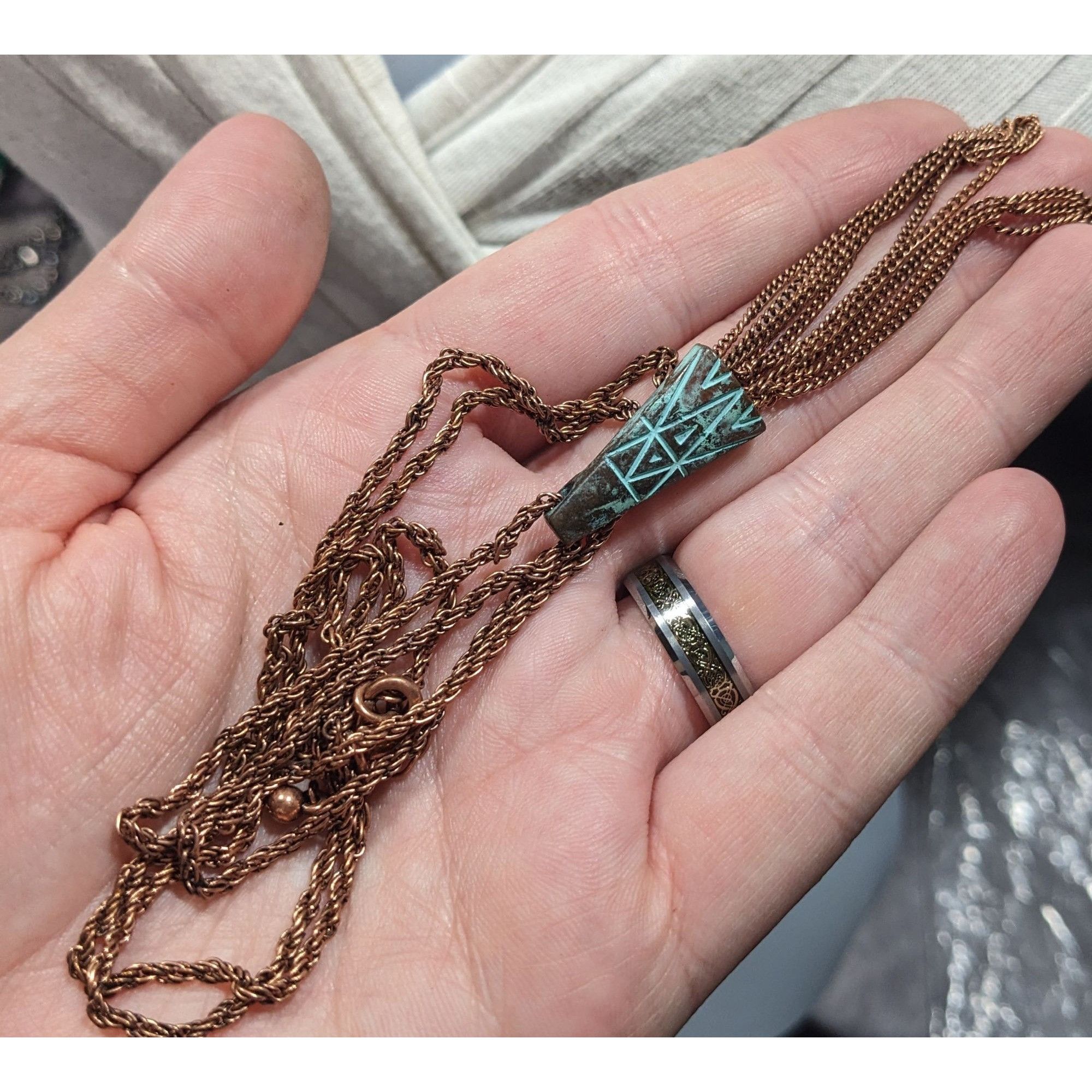 Other Bohemian Copper Tone Southwestern Patterned Tassel Necklace Size ONE SIZE - 6 Thumbnail
