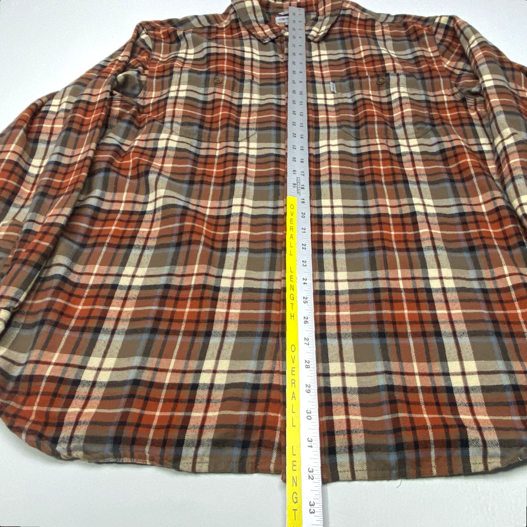 Carhartt VINTAGECarhartt Flannel Shirt Mens XL Brown Relaxed Fit Plaid Button Up Cotton 102217 Size US XL / EU 56 / 4 - 7 Thumbnail
