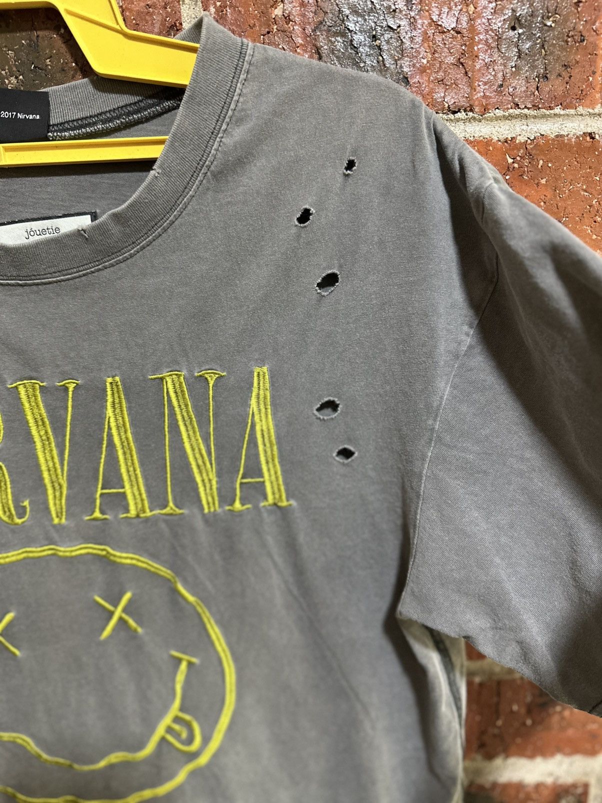 Band Tees Thrashed Vintage Nirvana Smile X Jouetie Distress Tee Size US L / EU 52-54 / 3 - 3 Thumbnail