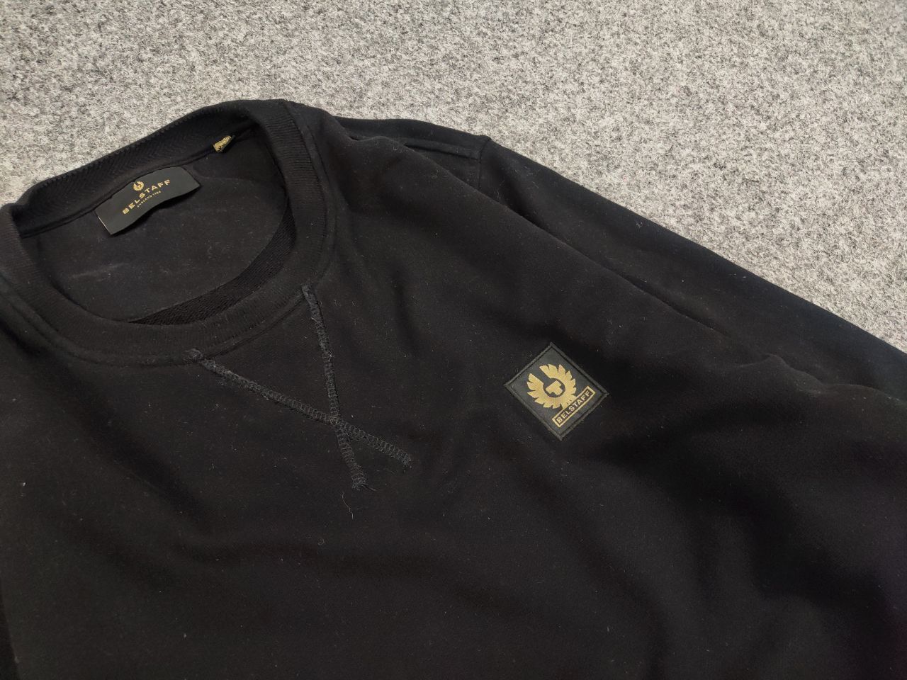 Belstaff Belstaff Patch Logo Black Classic Crew Chek Sweatshirt Size US XL / EU 56 / 4 - 5 Thumbnail