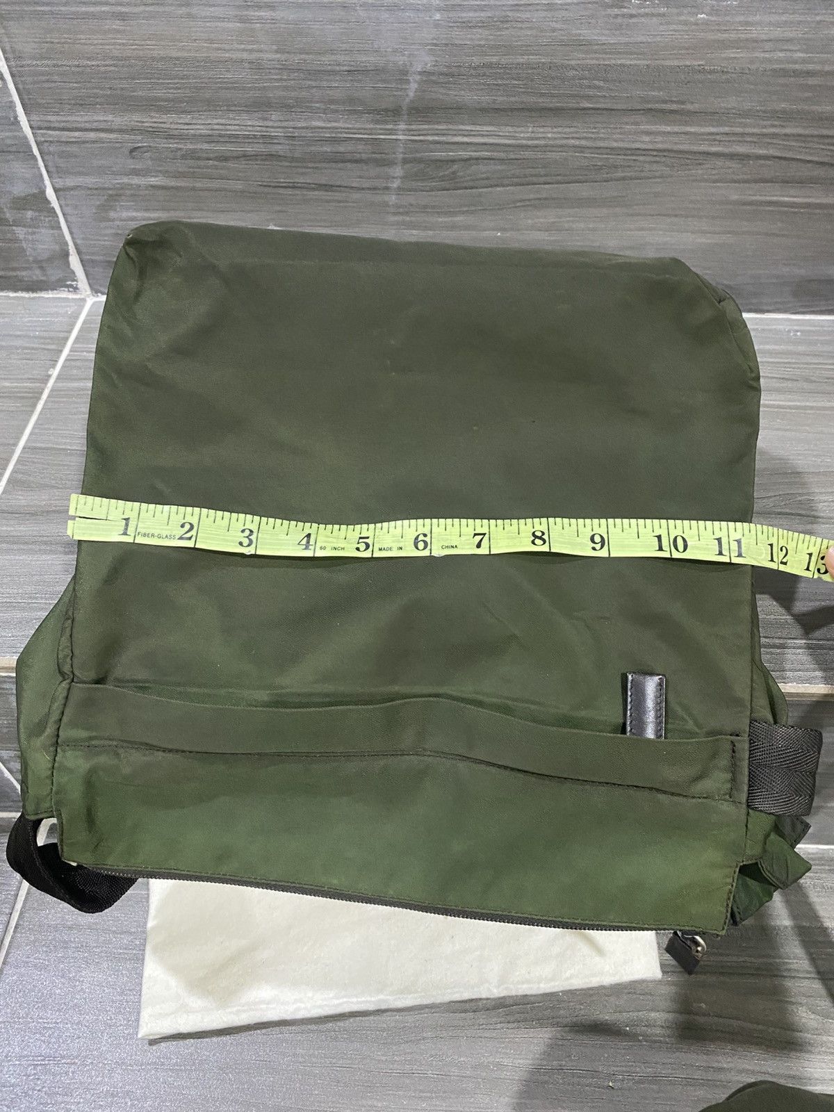 Prada Prada Tessuto Pocono Square Nylon Shoulder Bag Green Size ONE SIZE - 15 Thumbnail