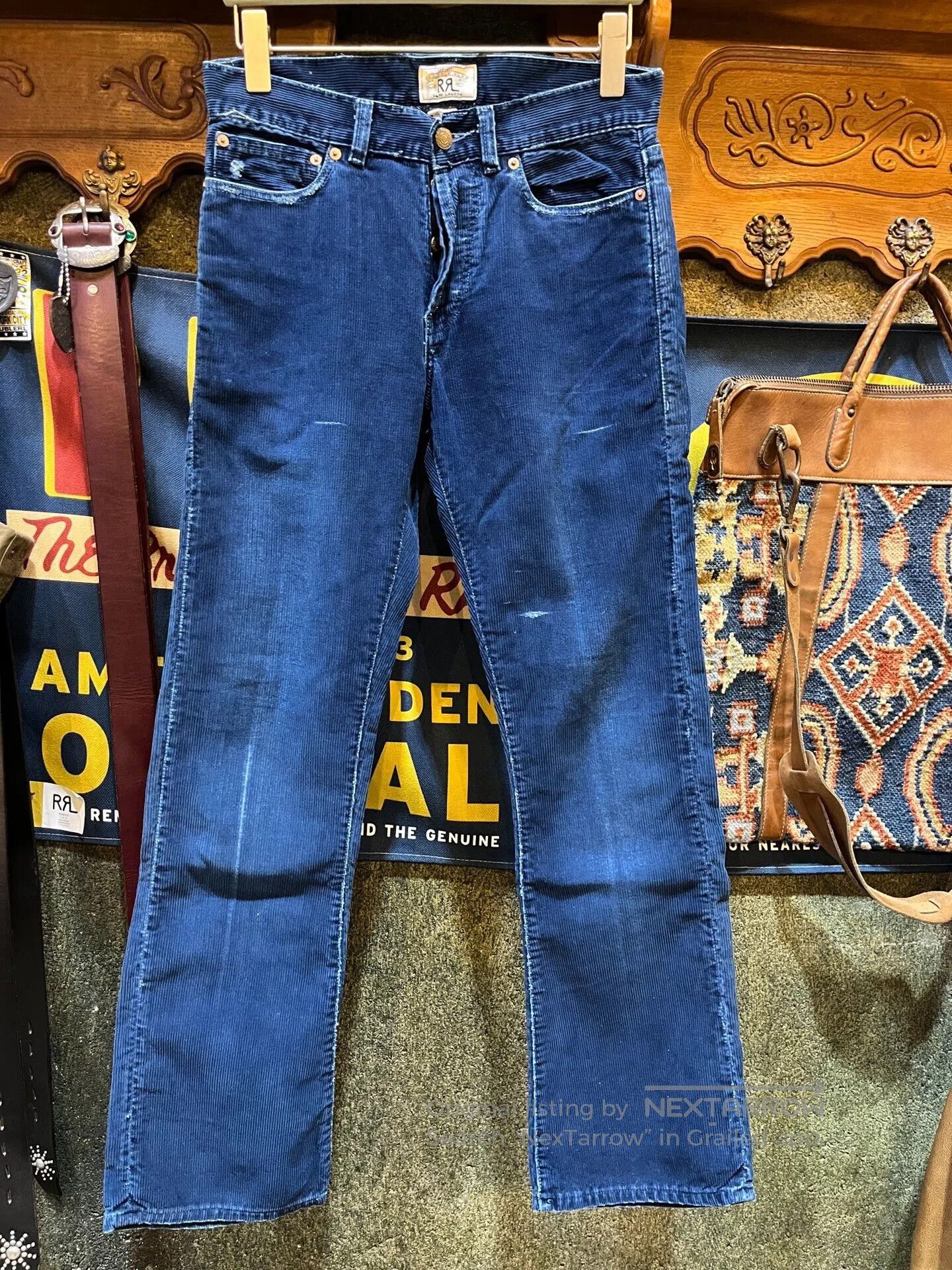 RRL Ralph Lauren RRL Blue Dyed Corduroy Pants. Size US 28 / EU 44 - 1 Thumbnail