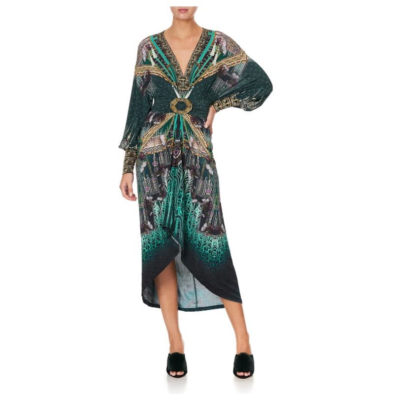 CAMILLA Camilla belted jersey Fitzgeralds flapper Asymmetric dress.M Size M / US 6-8 / IT 42-44 - 2 Thumbnail
