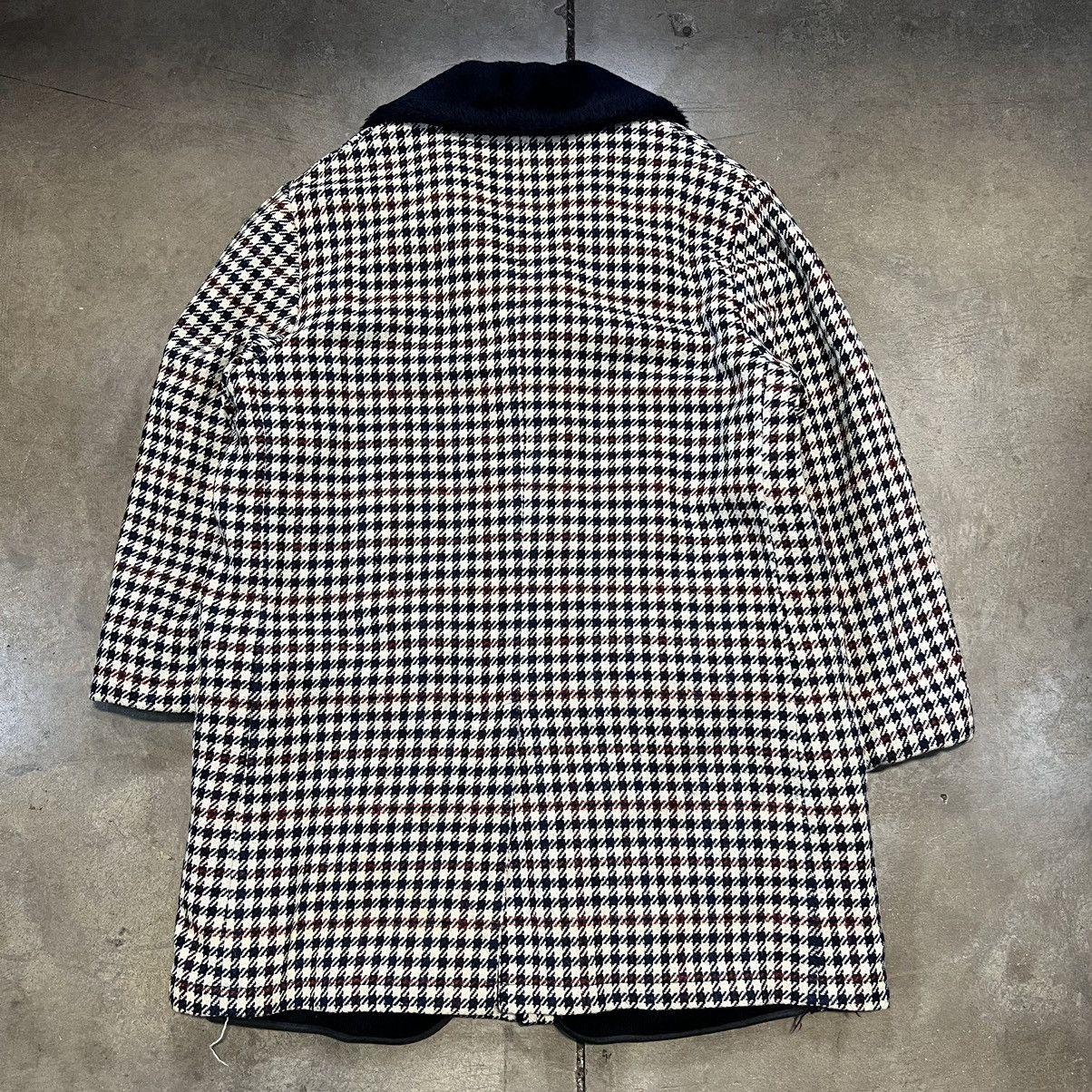 Vintage Vintage 70s Houndstooth Wool Overcoat Shearling Trench Size US L / EU 52-54 / 3 - 8 Thumbnail