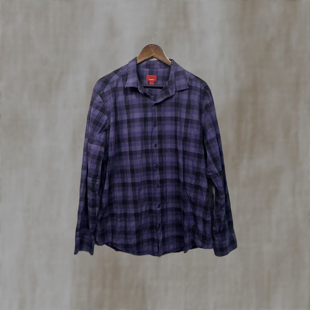Alfani Alfani Men's Button-Up Shirt XL Purple Plaid Slim Fit Stretch Long Sleeve Button-Down Collar mens XL Purple Plaid Shirt Size US XL / EU 56 / 4 - 1 Thumbnail