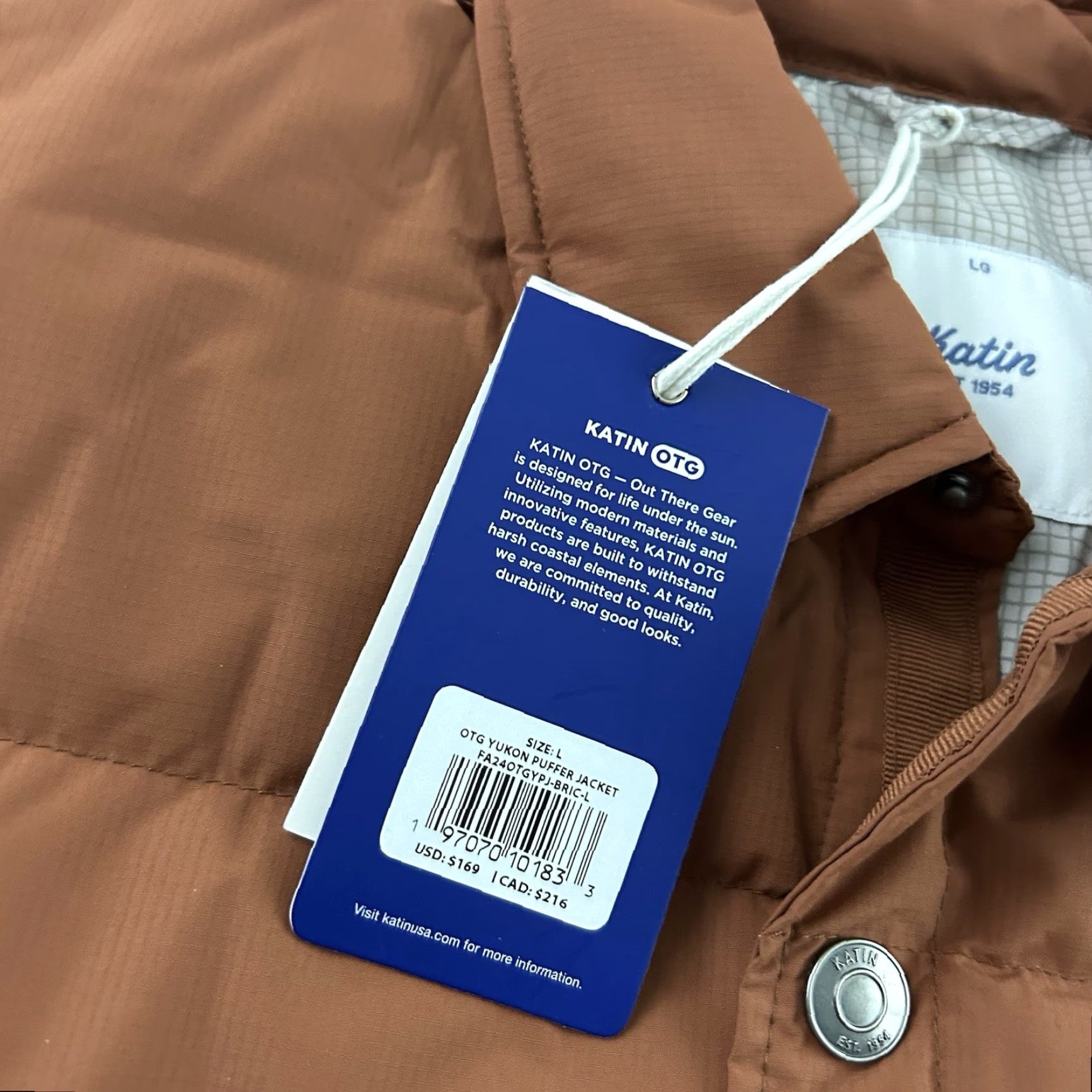 Katin VINTAGE Katin Yukon Down Puffer Jacket Mens L Rust Brown 168 Size US L / EU 52-54 / 3 - 2 Thumbnail