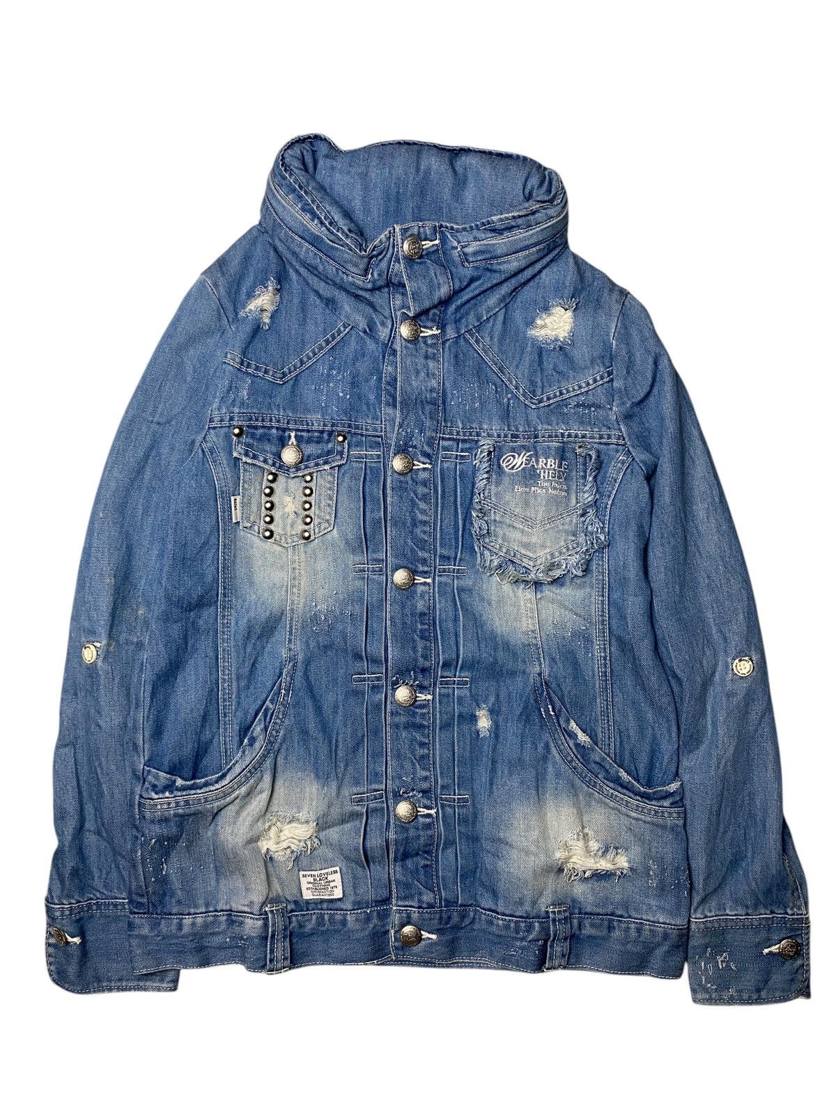 If Six Was Nine 2000's Back Number Bono Cyber Poem Denim Jacket Size US M / EU 48-50 / 2 - 3 Thumbnail