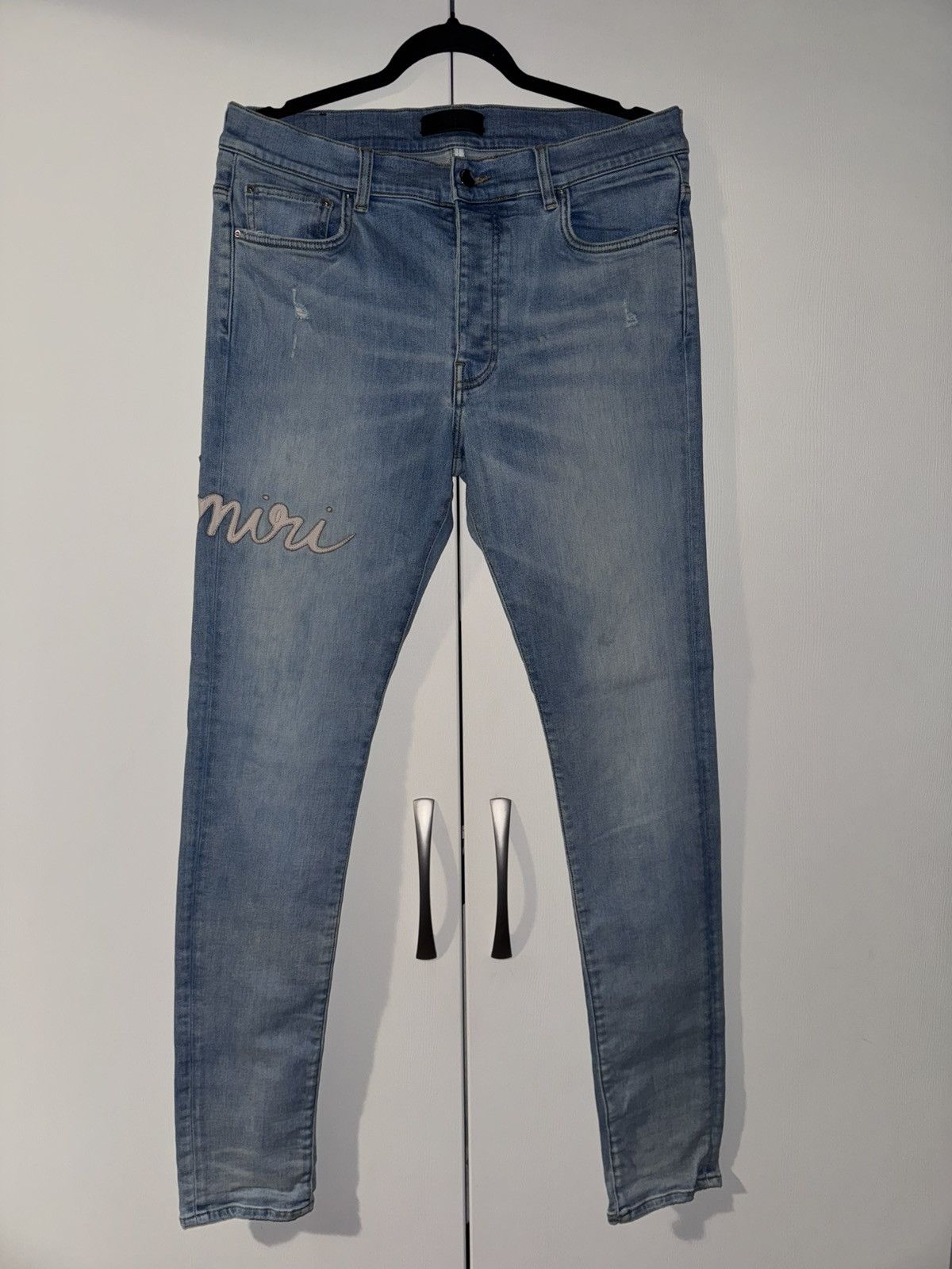 Amiri AMIRI SCRIPT LOGO BLUE JEANS Size US 34 / EU 50 - 1 Thumbnail