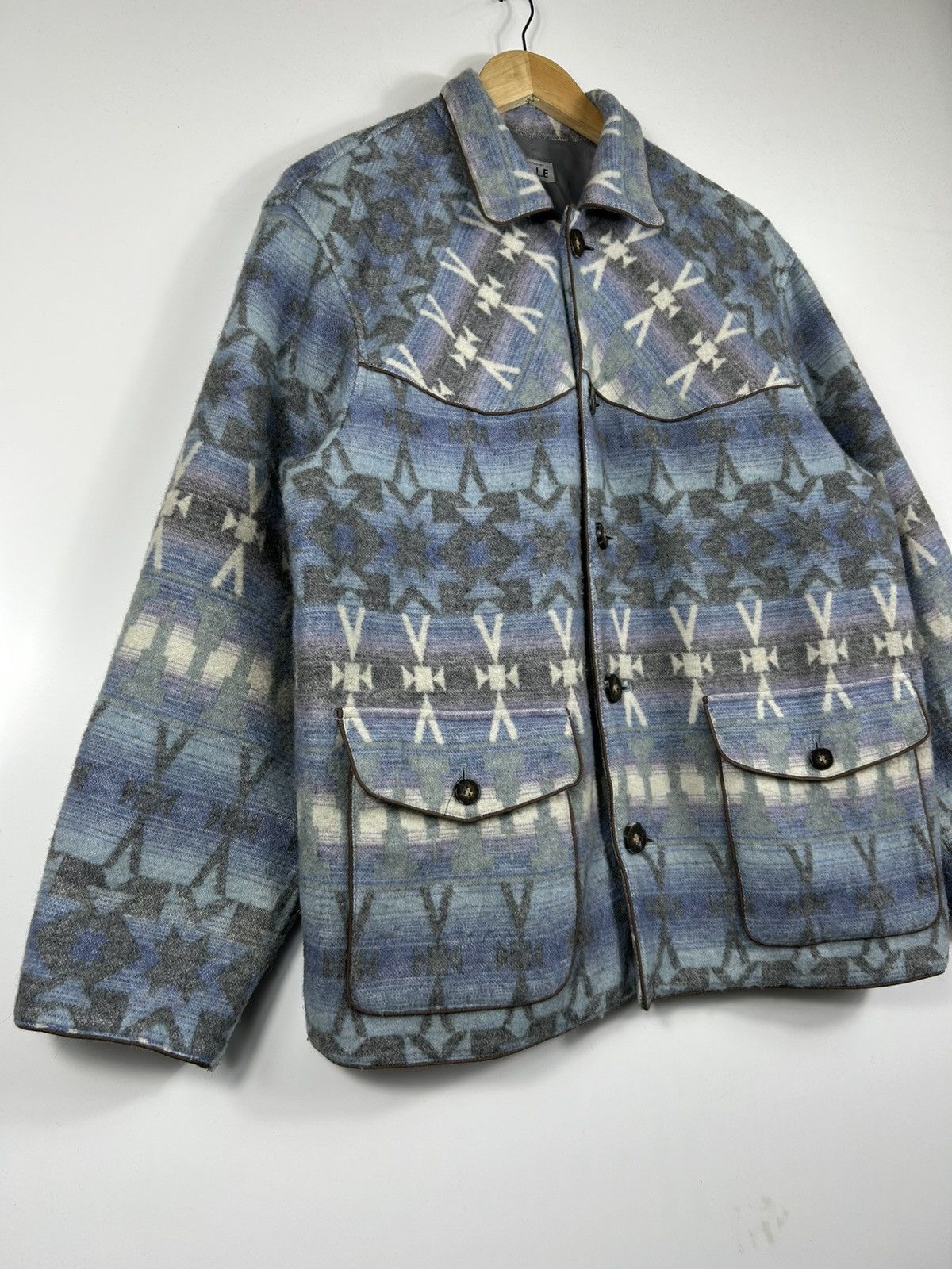 Japanese Brand × Native ⚡️Vintage V.A.L.E Western Aztec Fleece Shirt Jacket Size US M / EU 48-50 / 2 - 2 Thumbnail