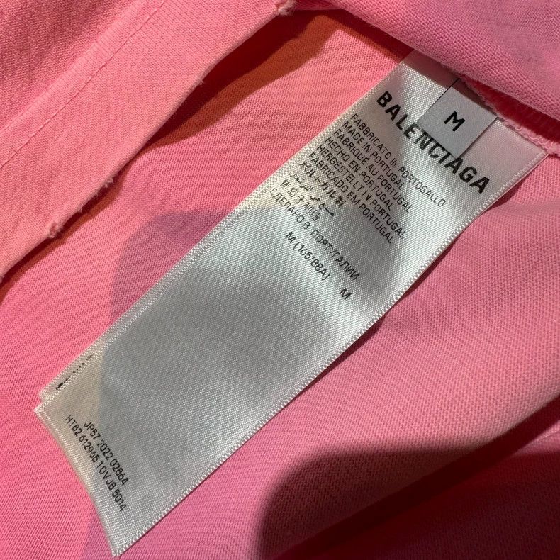 Balenciaga Balenciaga Pink logo embroidery before and after washing t Size US M / EU 48-50 / 2 - 7 Thumbnail