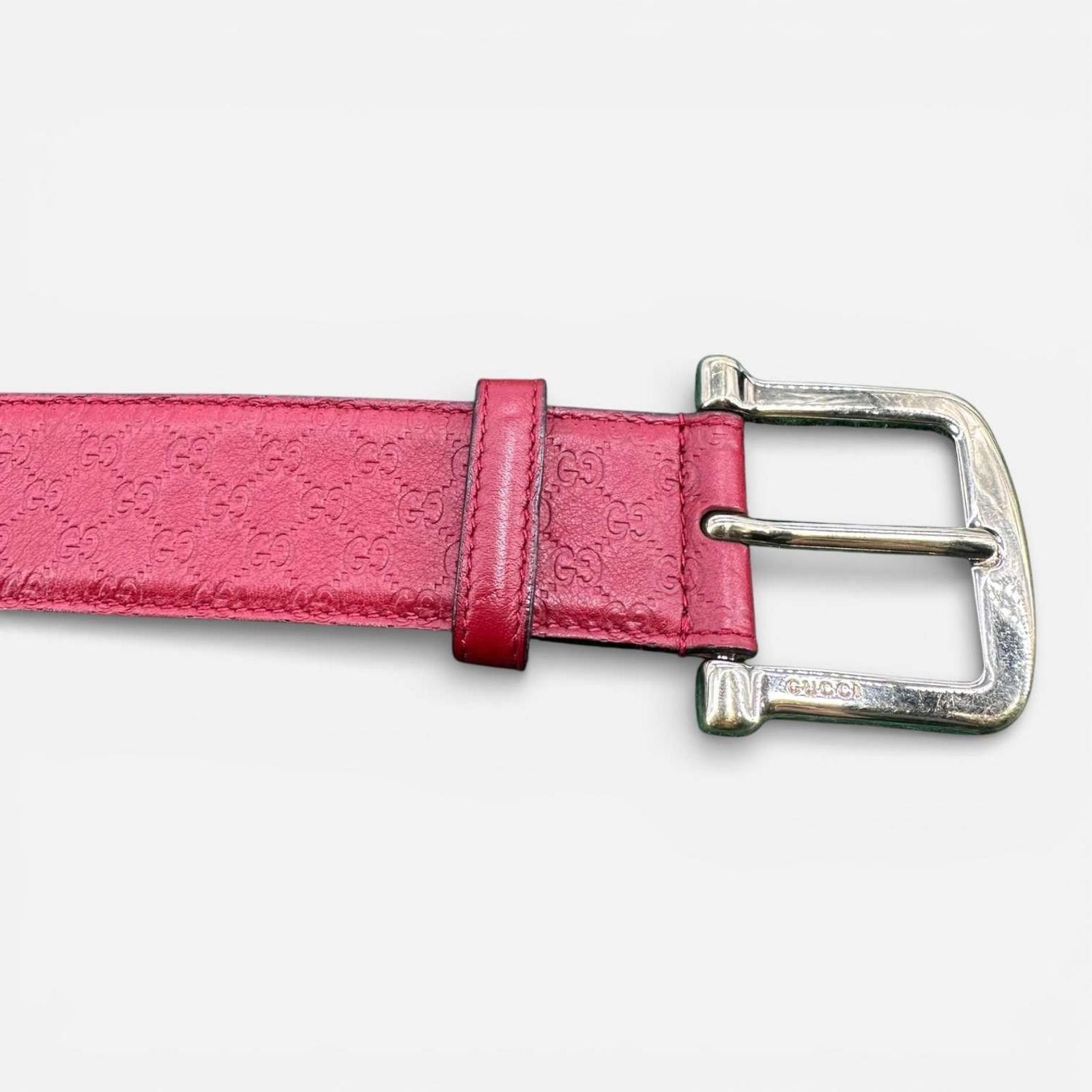 Gucci Gucci Microwguccissima Womens Red Leather Belt 90/36 Size ONE SIZE - 4 Thumbnail