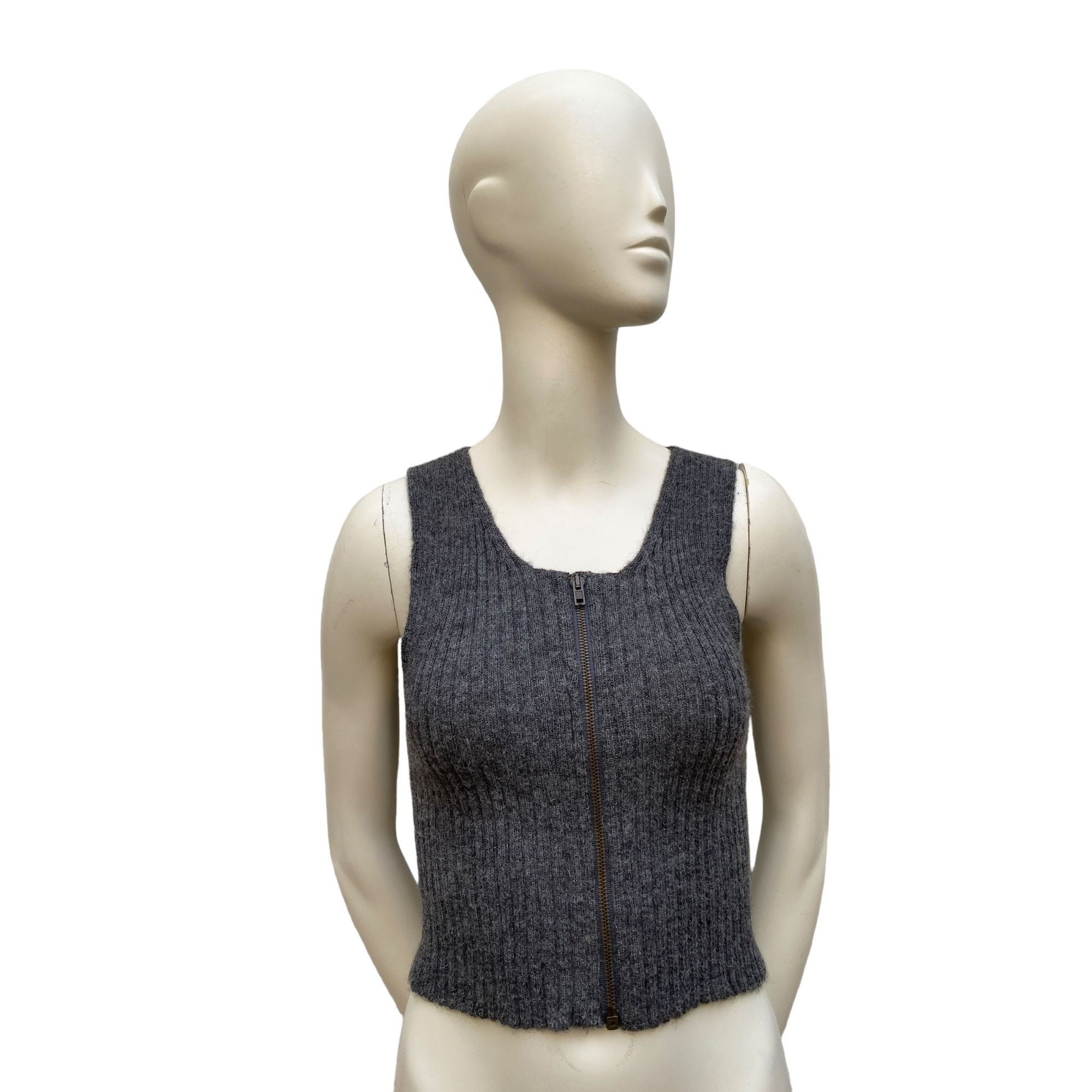 image of Jean Paul Gaultier Vintage Grey Maille Vest Knit, Women's (Size Medium)