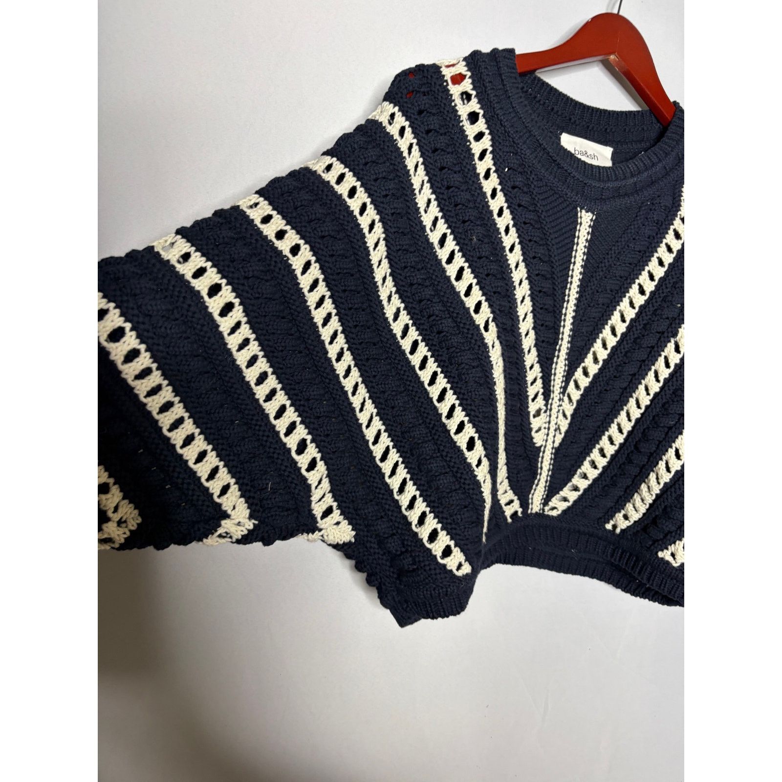 ba&sh Ba&Sh Gardy Crochet Crewneck Pullover Sweater In Marine Size S / US 4 / IT 40 - 5 Thumbnail