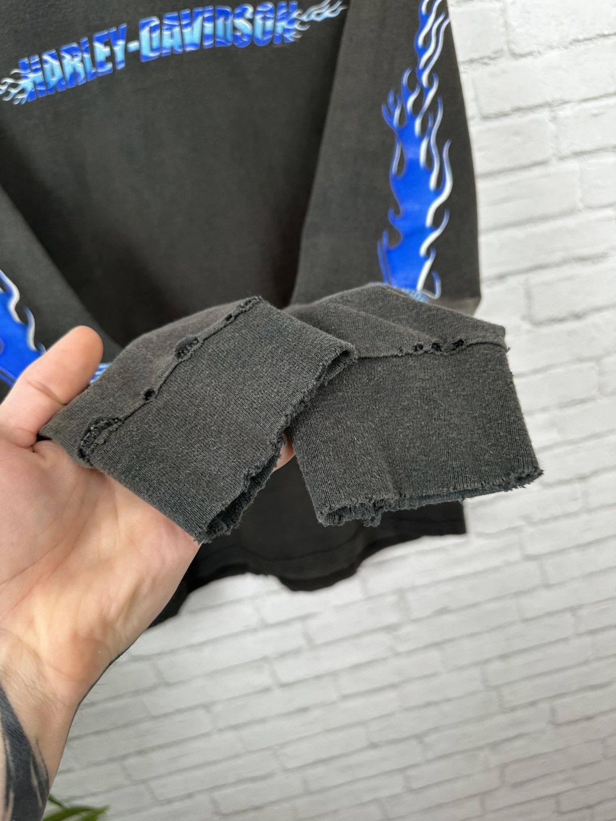 Harley Davidson (S) SICK THRASHED FADED Harley Davidson Long Sleeve T Shirt Size US S / EU 44-46 / 1 - 8 Thumbnail