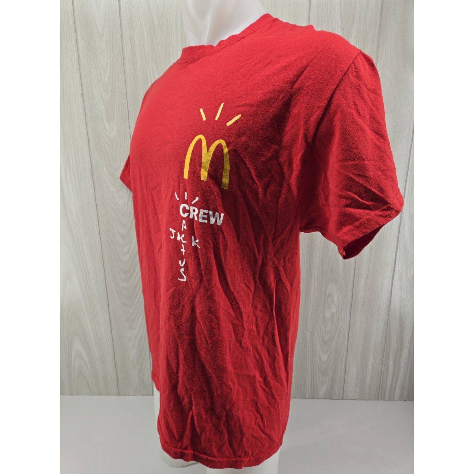 Hanes Travis Scott x McDonalds Crew Cactus Jack Red T Shirt Hanes Men L Short Sleeve Crew Neck 100% Cotton Size US L / EU 52-54 / 3 - 3 Thumbnail