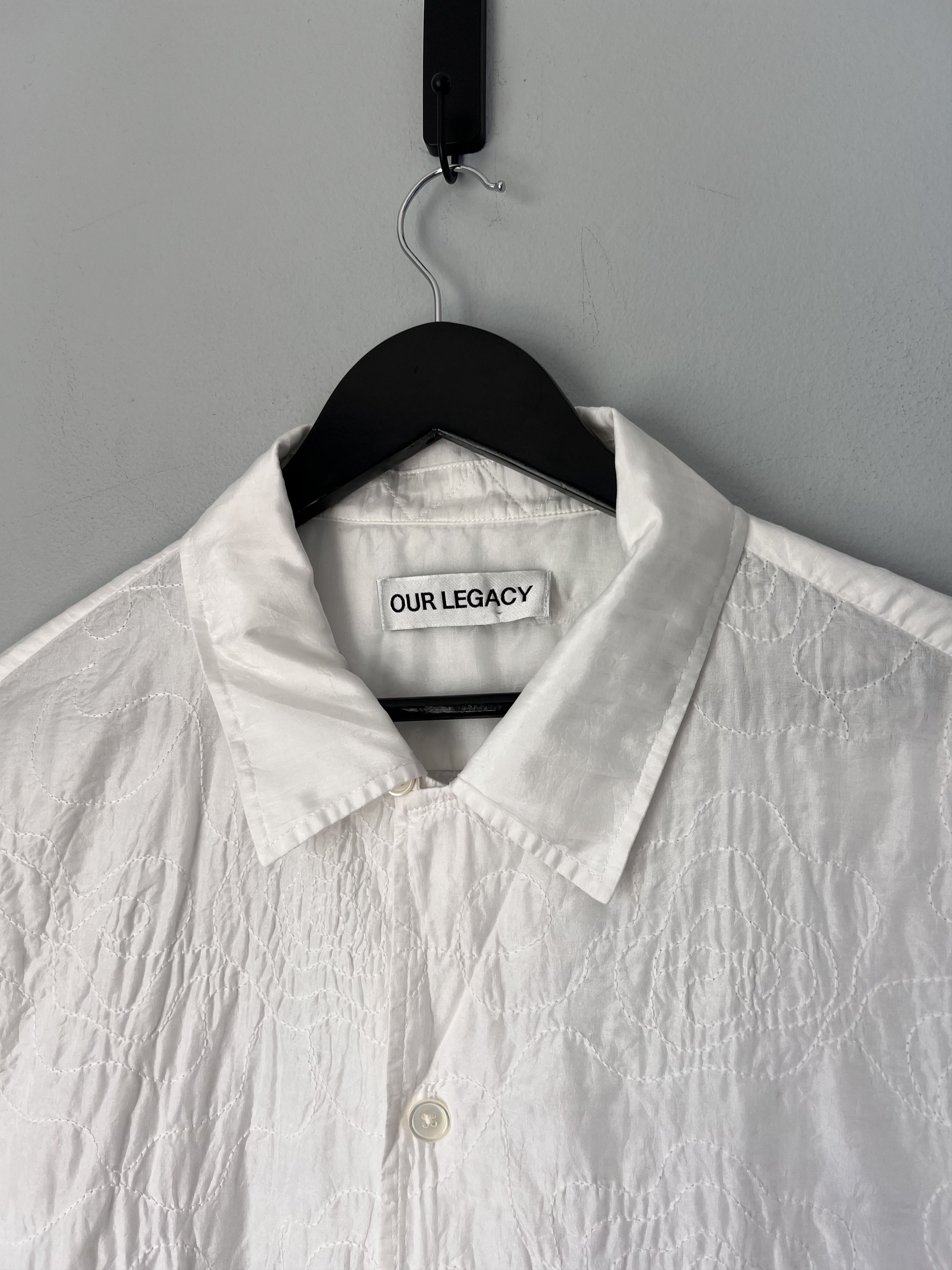 Our Legacy Our Legacy Flower Embroidery Heusen Button Up Shirt in White Size US L / EU 52-54 / 3 - 2 Thumbnail
