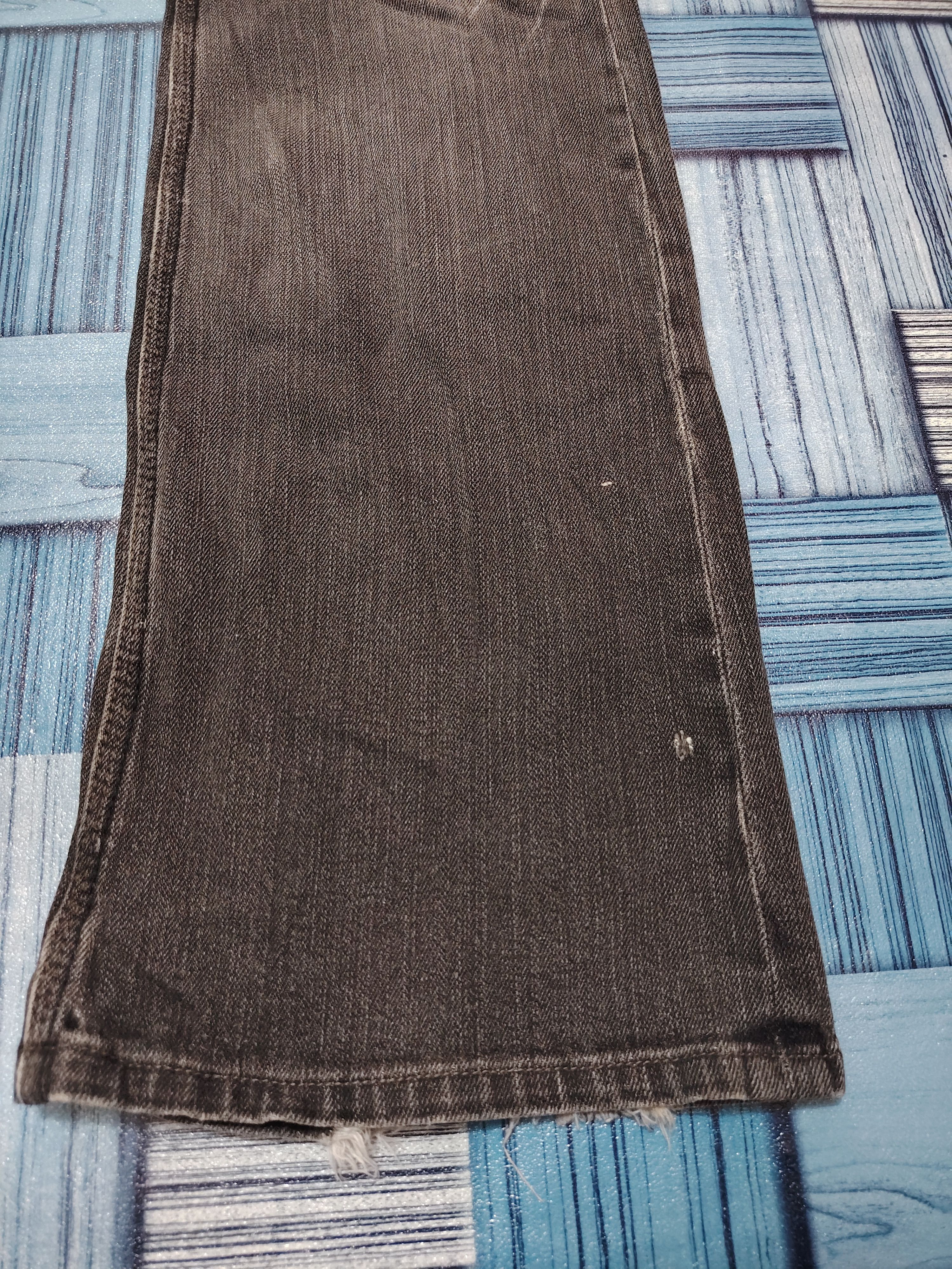 Le Grande Bleu (L.G.B.) Japanese Nicole Club Washed Black Distressed Flared Jeans Size US 29 - 10 Thumbnail