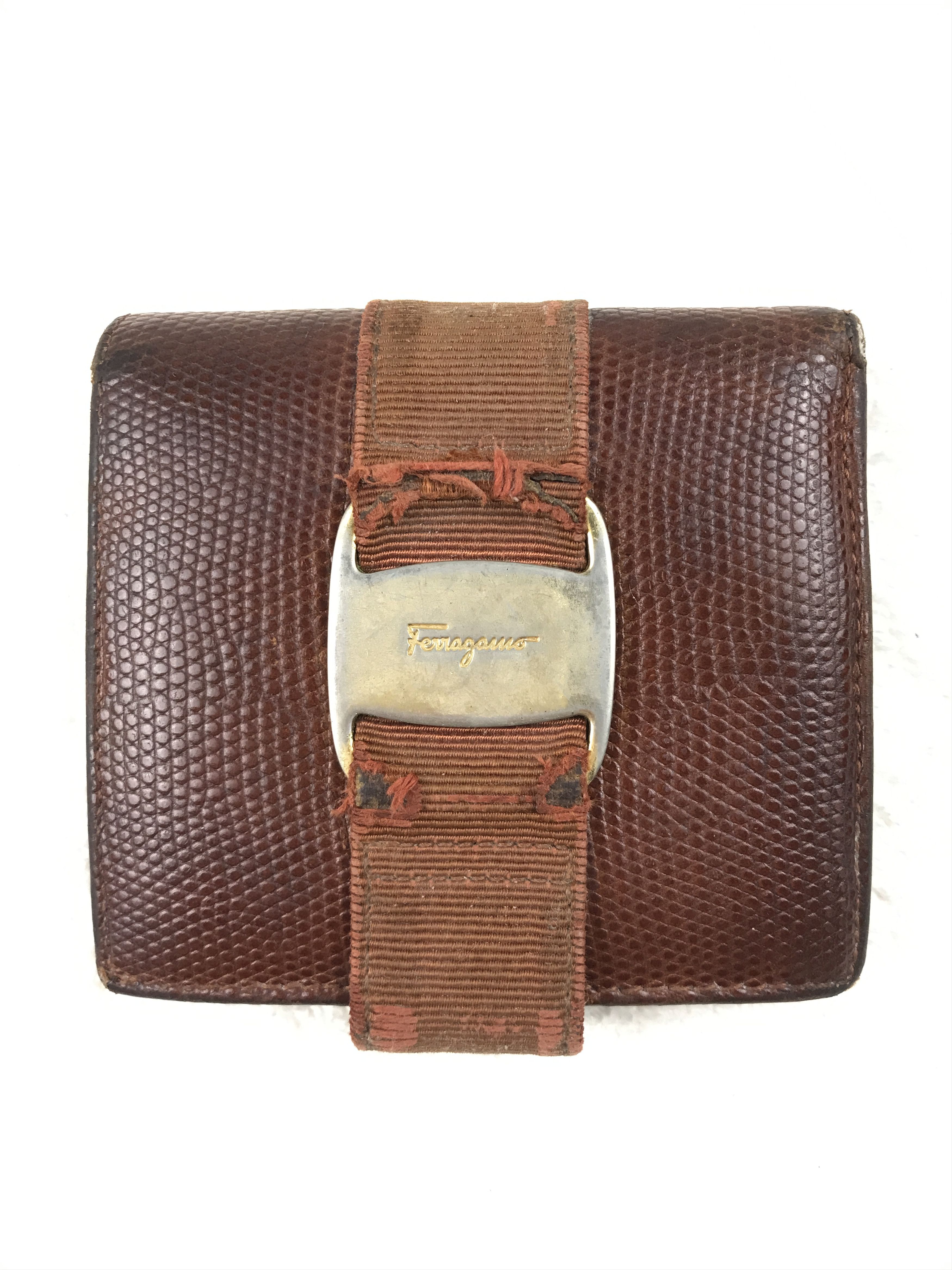 Ferragamo Brown Calf Leather Bos Taurus Wallet