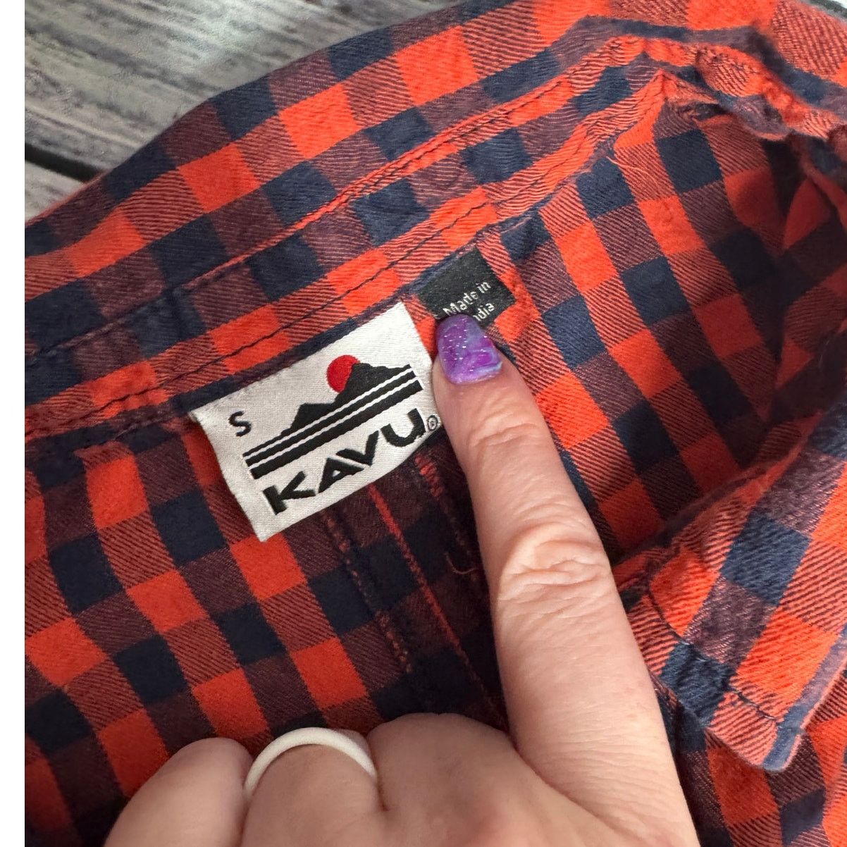 KAVU KAVU Sleeveless Plaid Button Front Shirt Outdoor Casual Sm Size S / US 4 / IT 40 - 2 Thumbnail