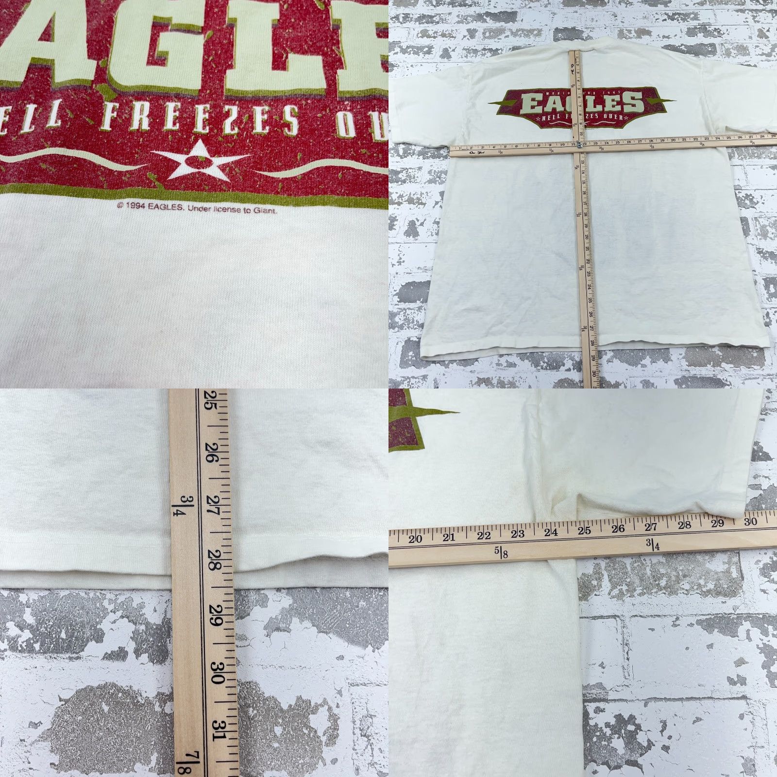 Vintage VINTAGE Eagles Shirt Men 2XL White Hell Freezes Over Band Tee 90s 94 Stains Size US XXL / EU 58 / 5 - 9 Thumbnail