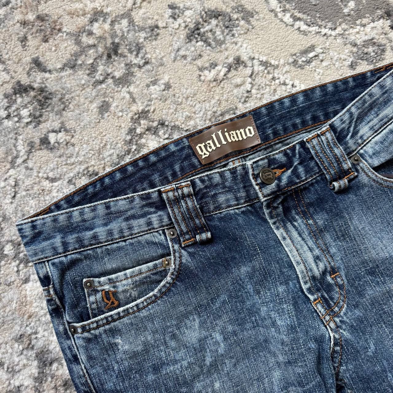 John Galliano RARE John Galliano Vintage Denim Washed Faded Goth Jeans Size 35" - 3 Thumbnail