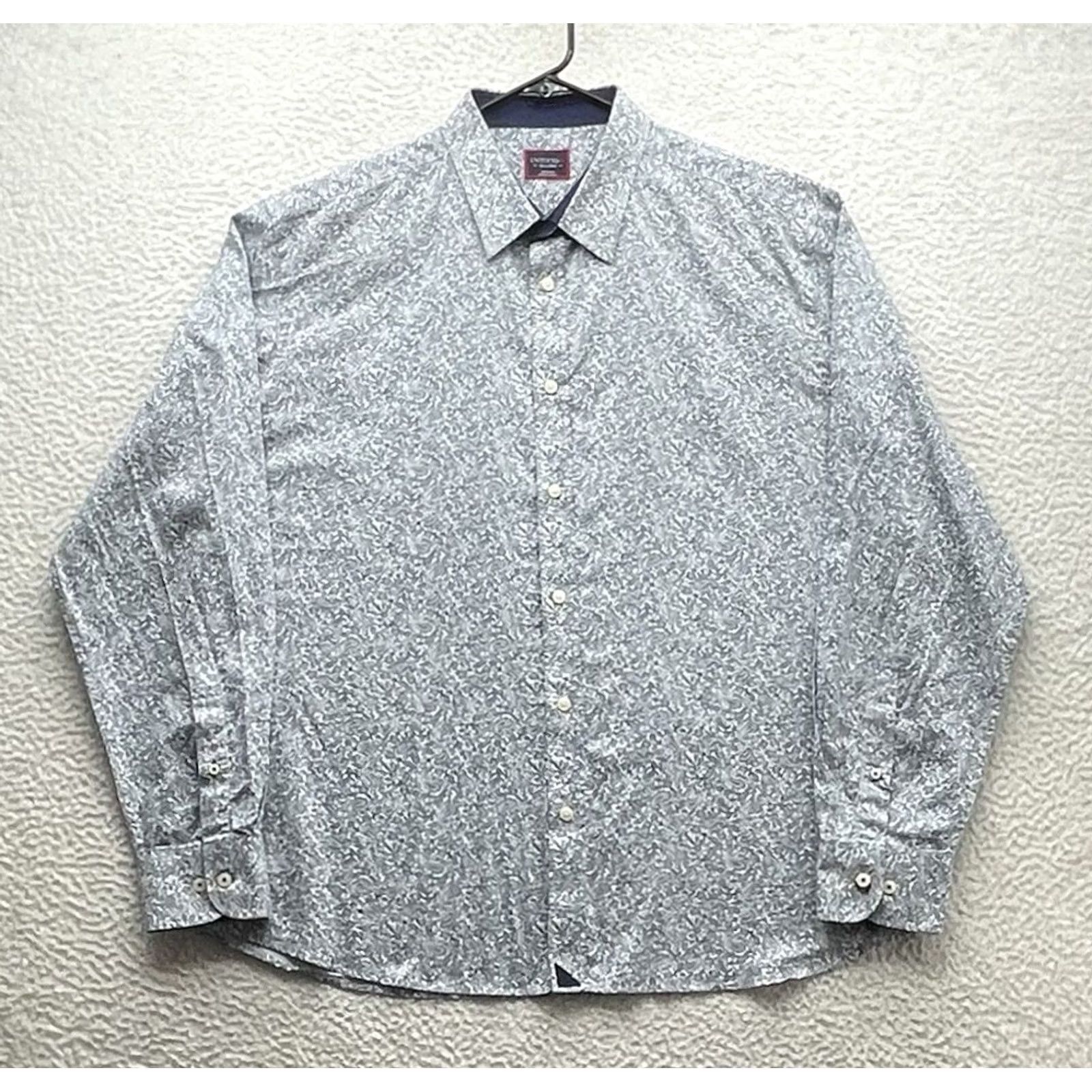 UNTUCKit UNTUCKit Cradamone Shirt Mens 2XL Blue Paisley Button Up AOP Casual Shirt Size US XXL / EU 58 / 5 - 2 Thumbnail