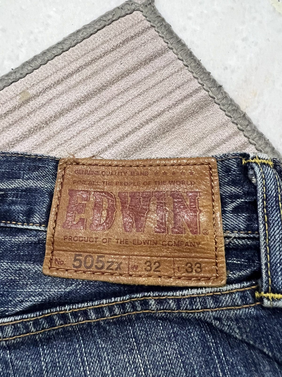 Edwin × Japanese Brand VINTAGE EDWIN 505zx SELVEDGE DISTRESSED DENIM Size US 33 - 19 Thumbnail