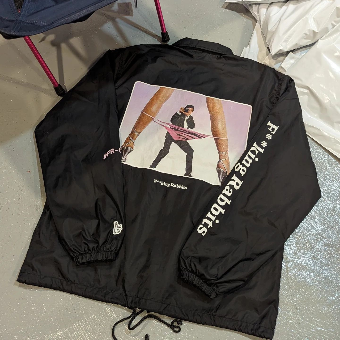 image of Fr2 Fucking Rabbits Spy Nylon Coach Jacket in Black, Men's (Size Medium)