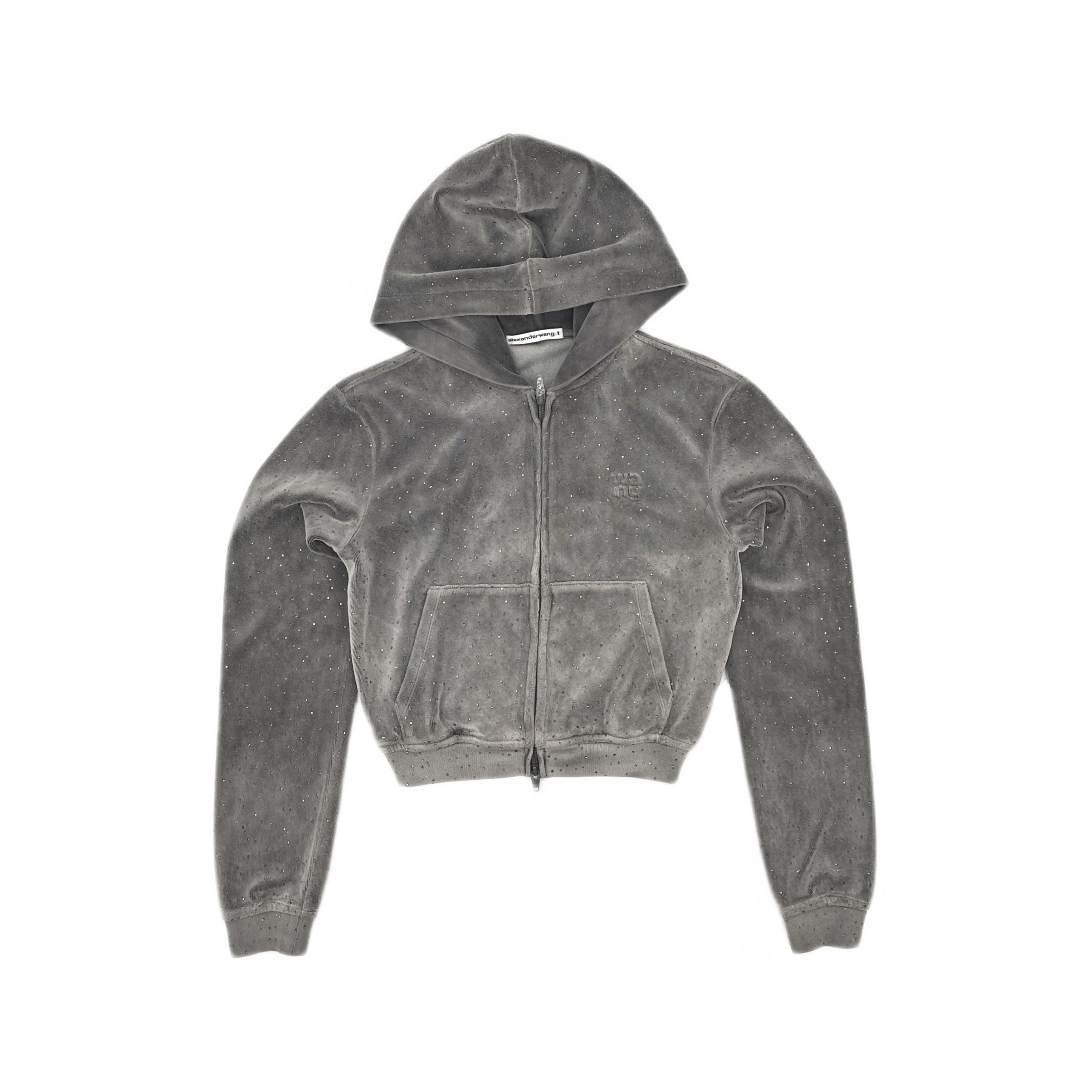 Alexander Wang Alexander Wang Crystal Logo Zip Hoodie Size XS Size XS / US 0-2 / IT 36-38 - 1 Thumbnail