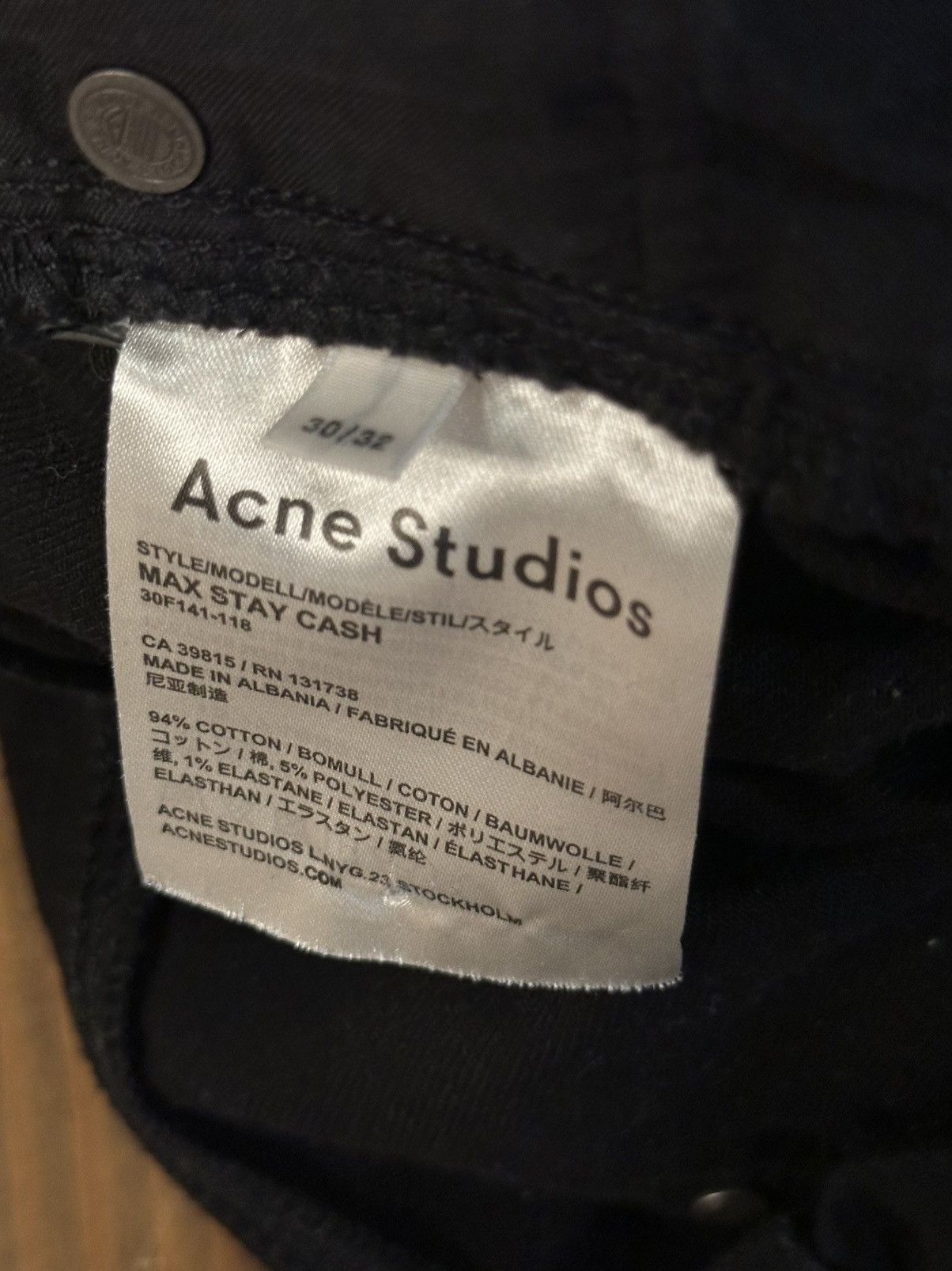 Acne Studios Acne Studios Max Stay Cash Black Jeans Size US 30 / EU 46 - 4 Thumbnail