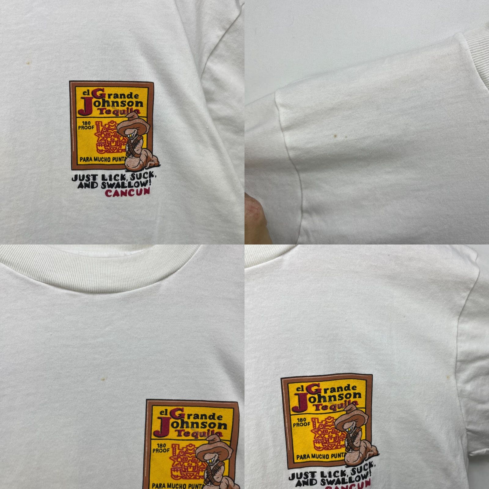 Vintage VINTAGE 90s El Grande Johnson Mexico Tequila Souvenir T-shirt Large Funny Sex Shirt Mens L White Size US L / EU 52-54 / 3 - 8 Thumbnail