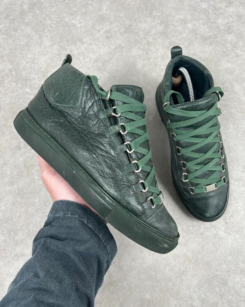 Balenciaga Balenciaga Arena Green High Leather Sneakers Size US 7.5 / EU 40-41 - 1 Thumbnail