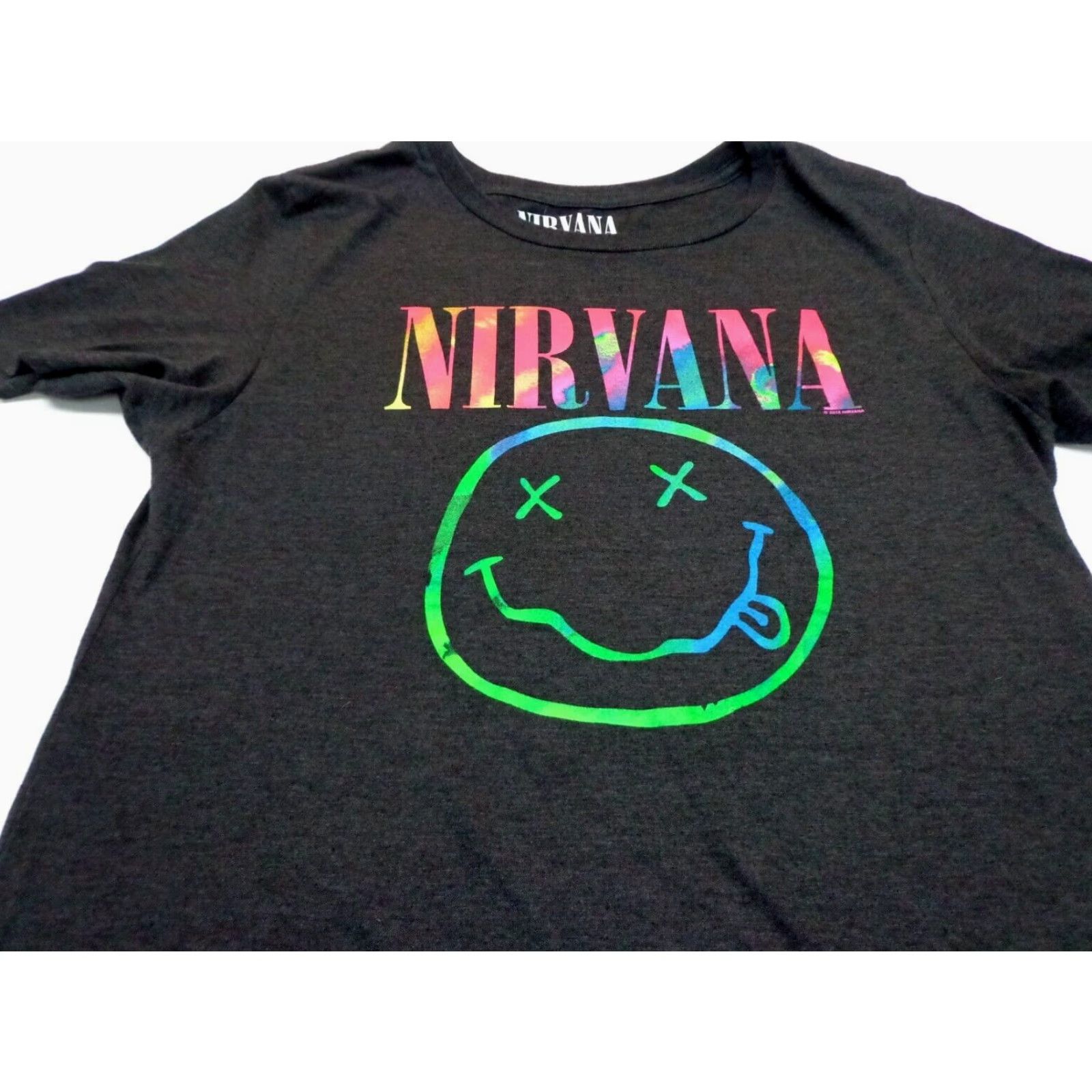 Vintage Nirvana Smiley Face Tee Shirt Women's Size Large T-Shirt Crew Neck Short Sleeve Black Vintage No Size L / US 10 / IT 46 - 2 Thumbnail